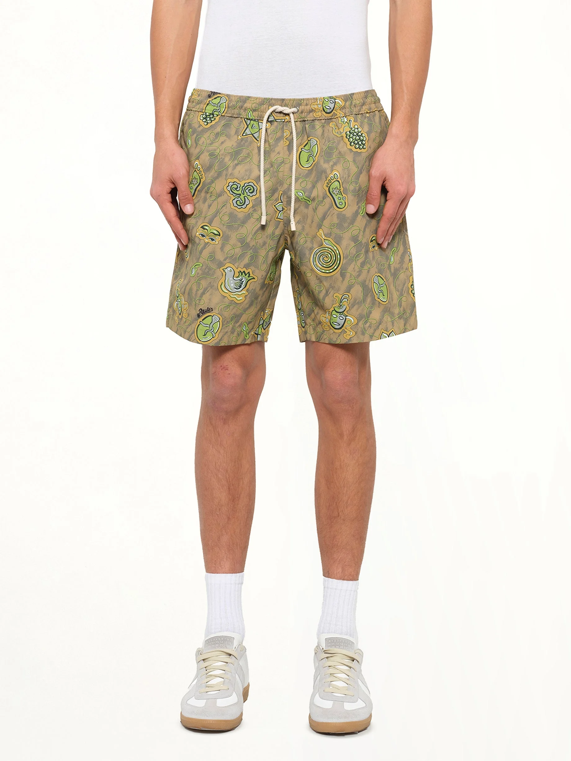 Loewe x Paula Printed Swim Shorts in Green - 1
