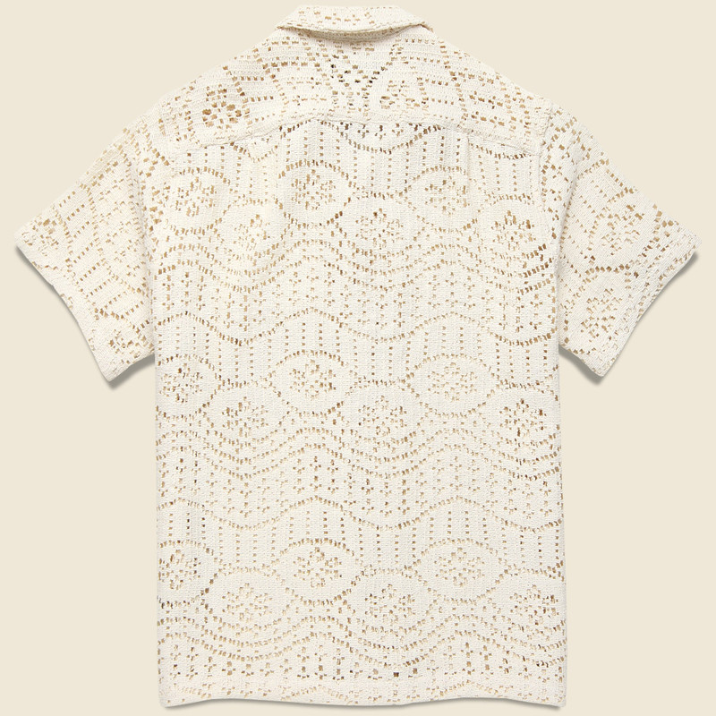 Portuguese Flannel Eye Crochet Shirt - Ecru outlook