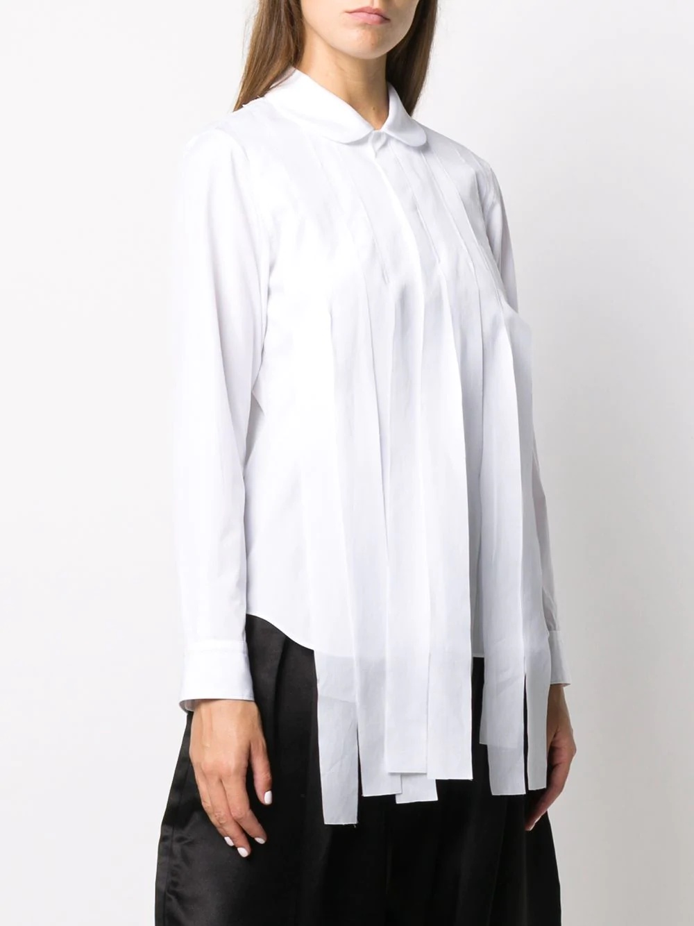 long-sleeved pintuck detail shirt - 3