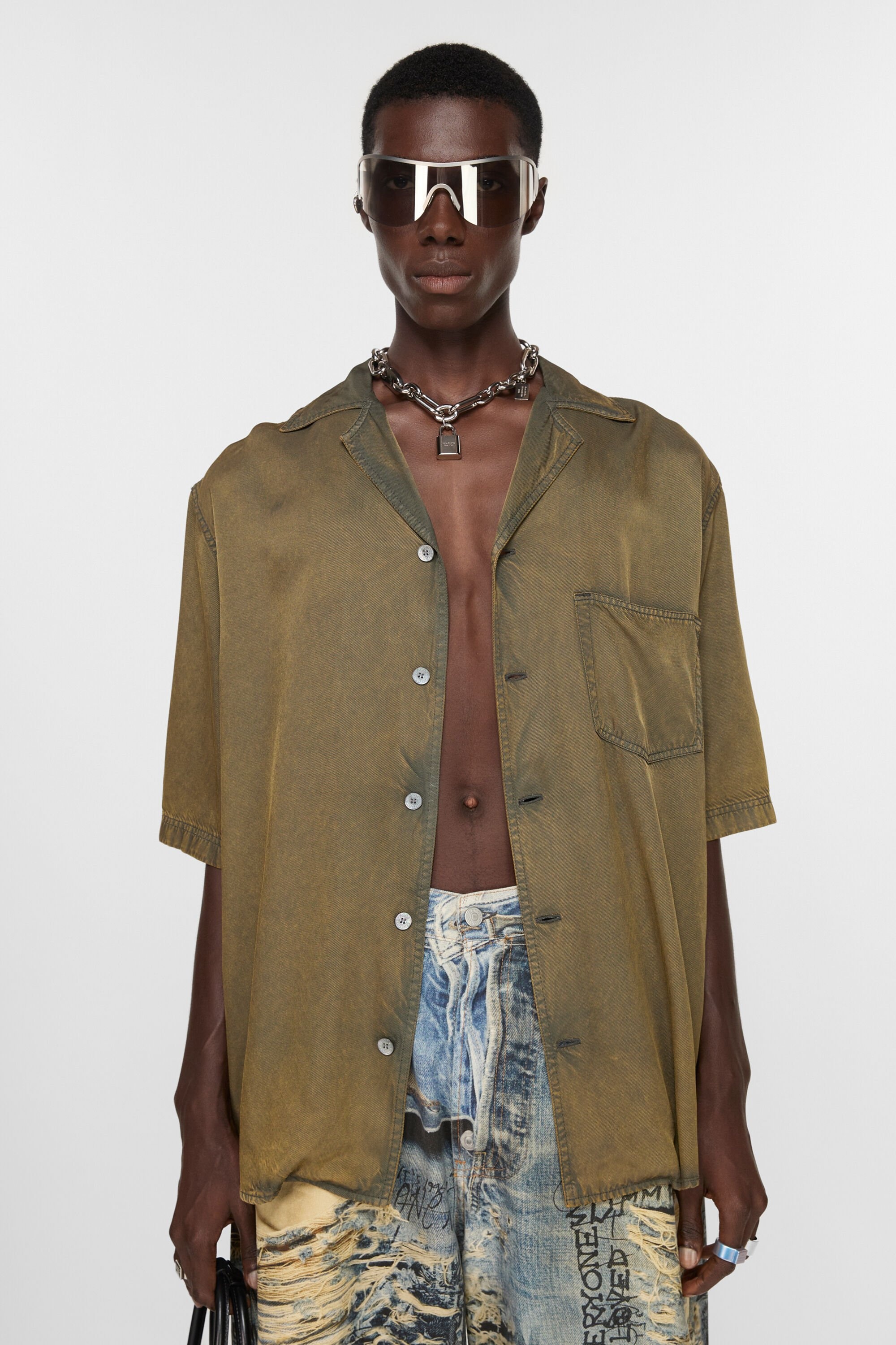 Button-up shirt - Military green - 2