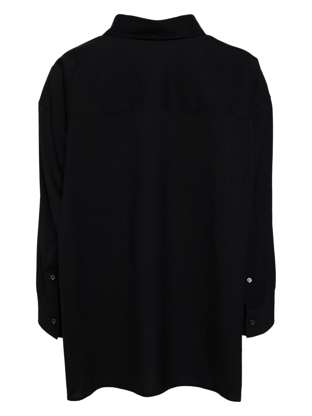button-up wool polo top - 2