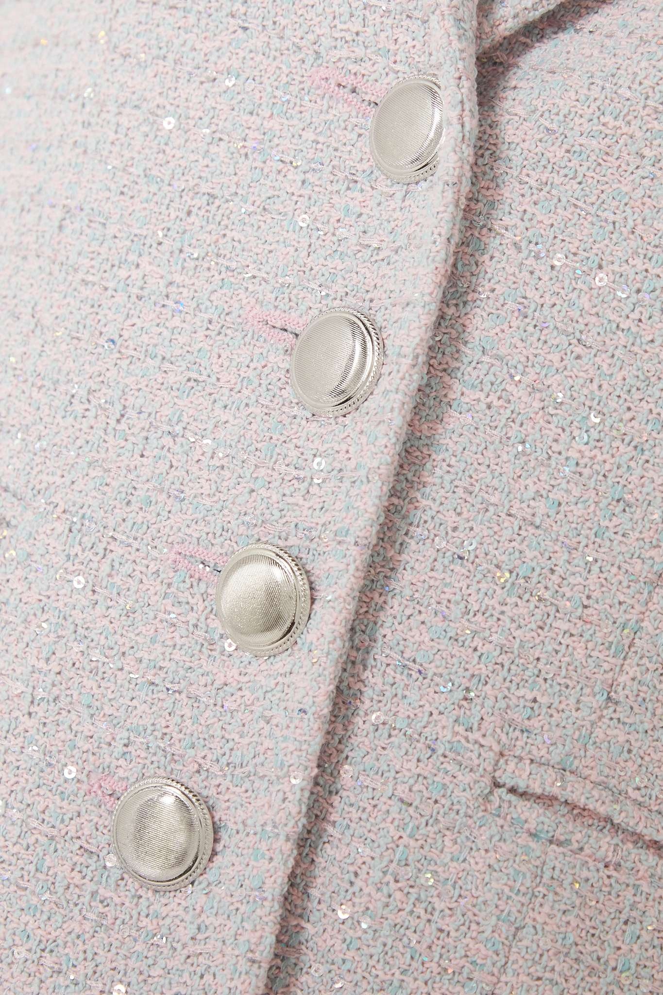 Sequined cotton-blend bouclé-tweed blazer - 5