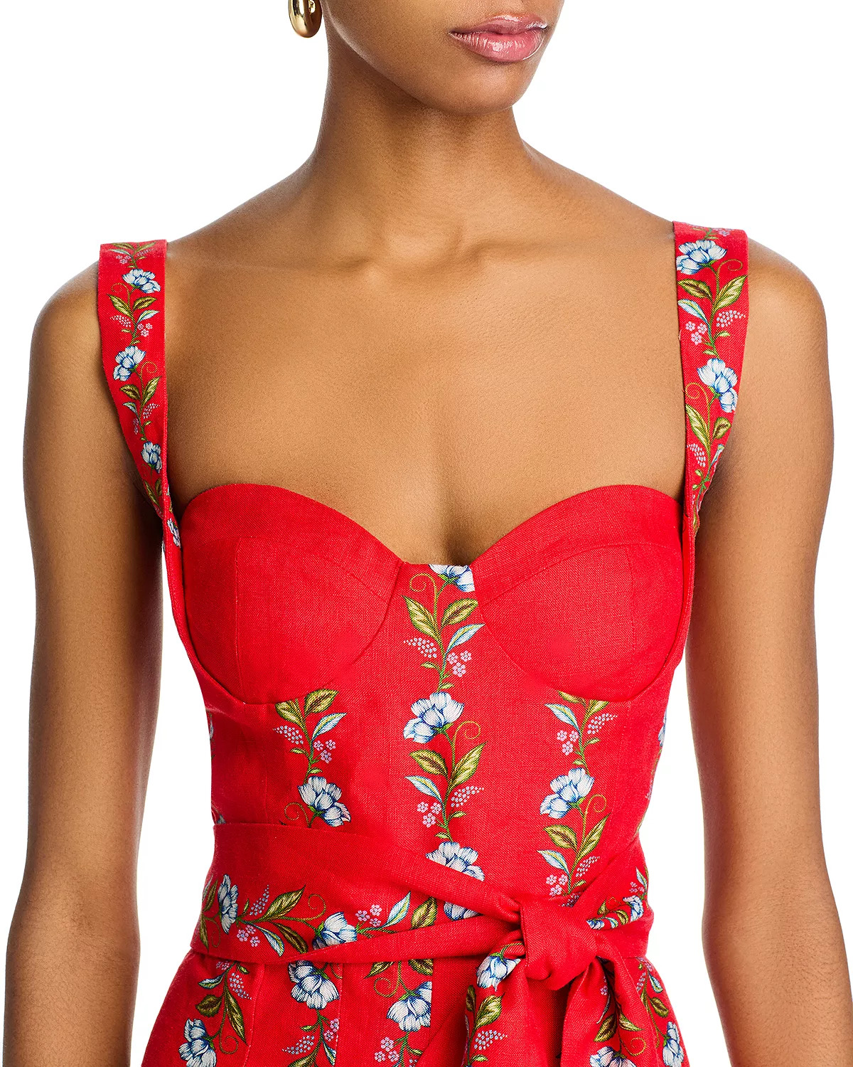 Sweet Bloom Bouquet Red Sleeveless Mini Dress - 3