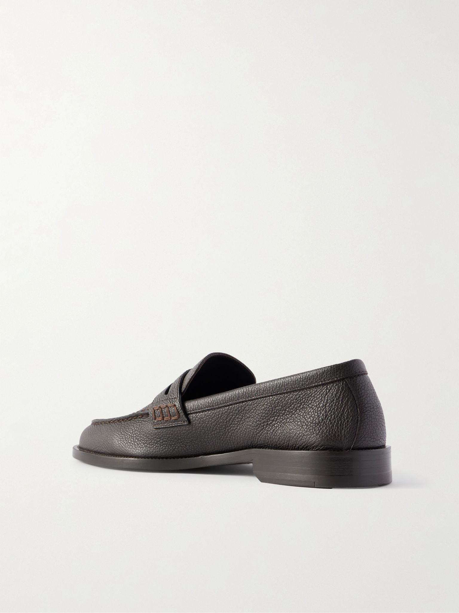 Perry Full-Grain Leather Penny Loafers Dark brown - 4