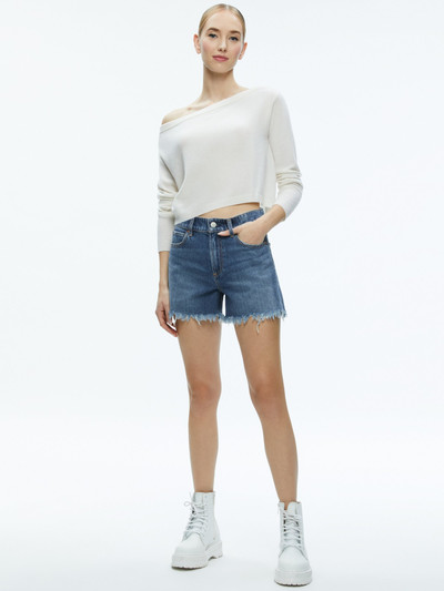 Alice + Olivia TRISH LOW RISE BAGGY SHORT WITH RAW HEM outlook