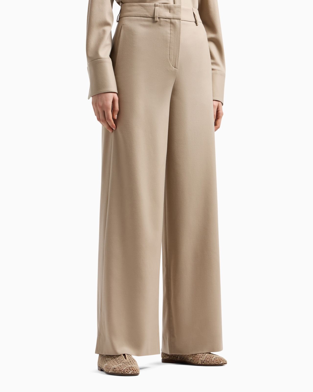 STRAIGHT-CUT FLOWING WOOL TROUSERS - 4