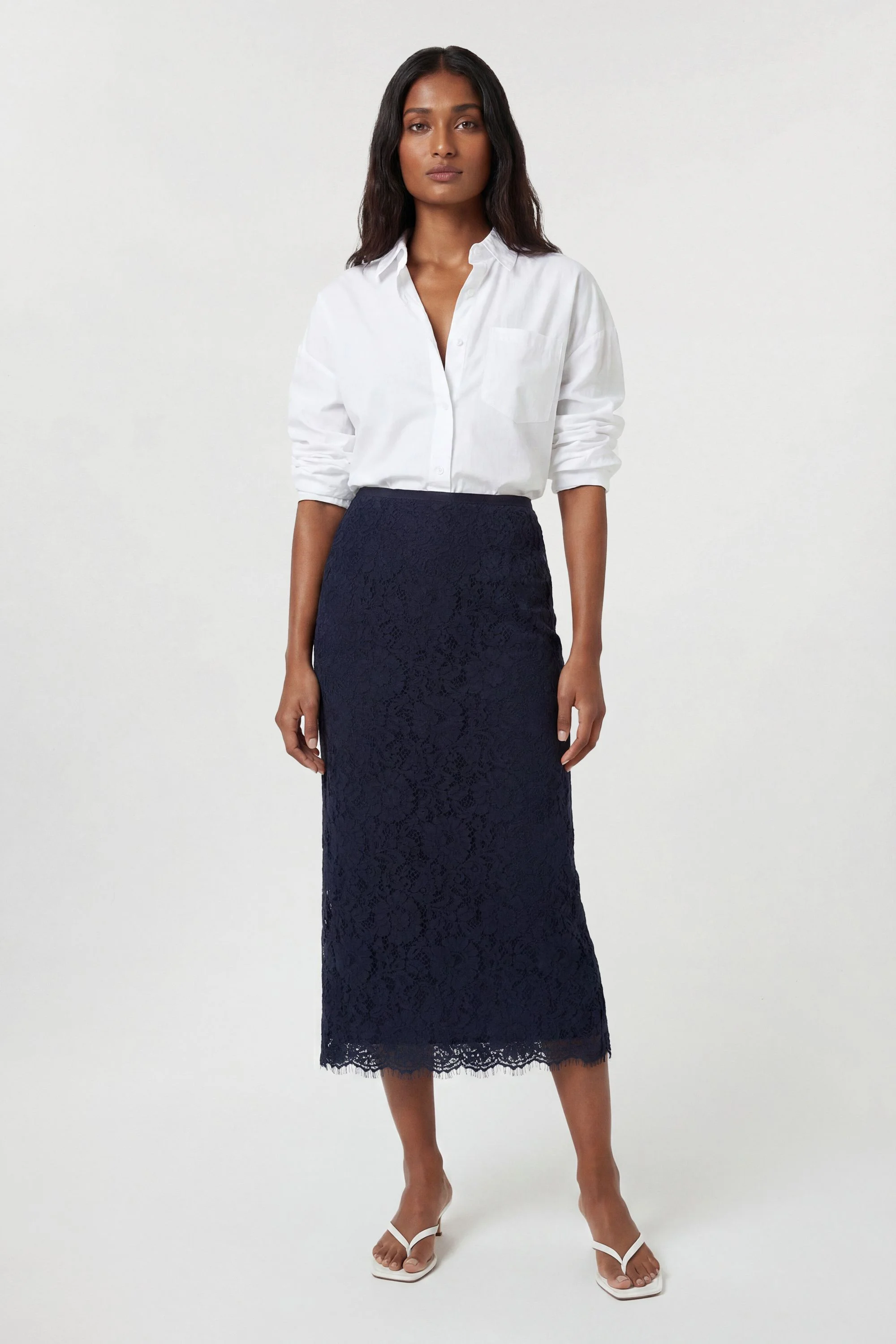 Lace Woven Midi Skirt - 1
