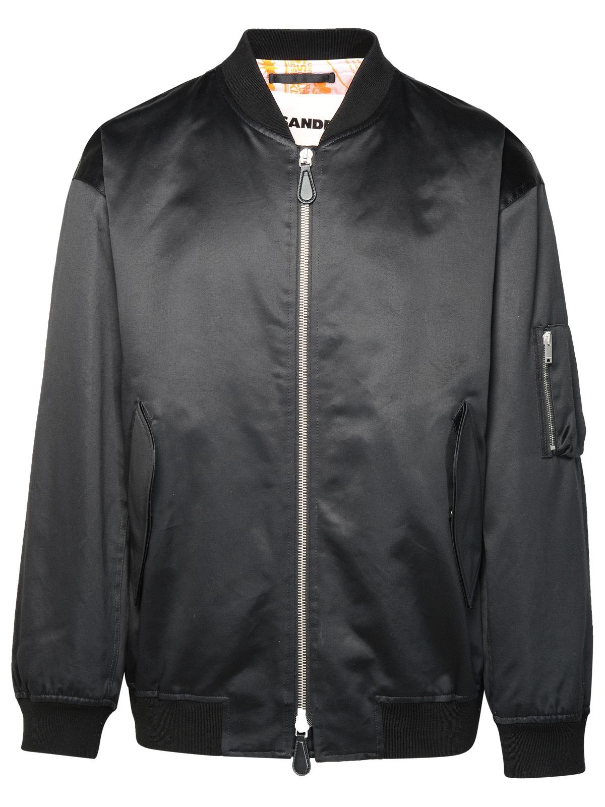 Jil Sander Black Cotton Bomber Jacket Man - 1