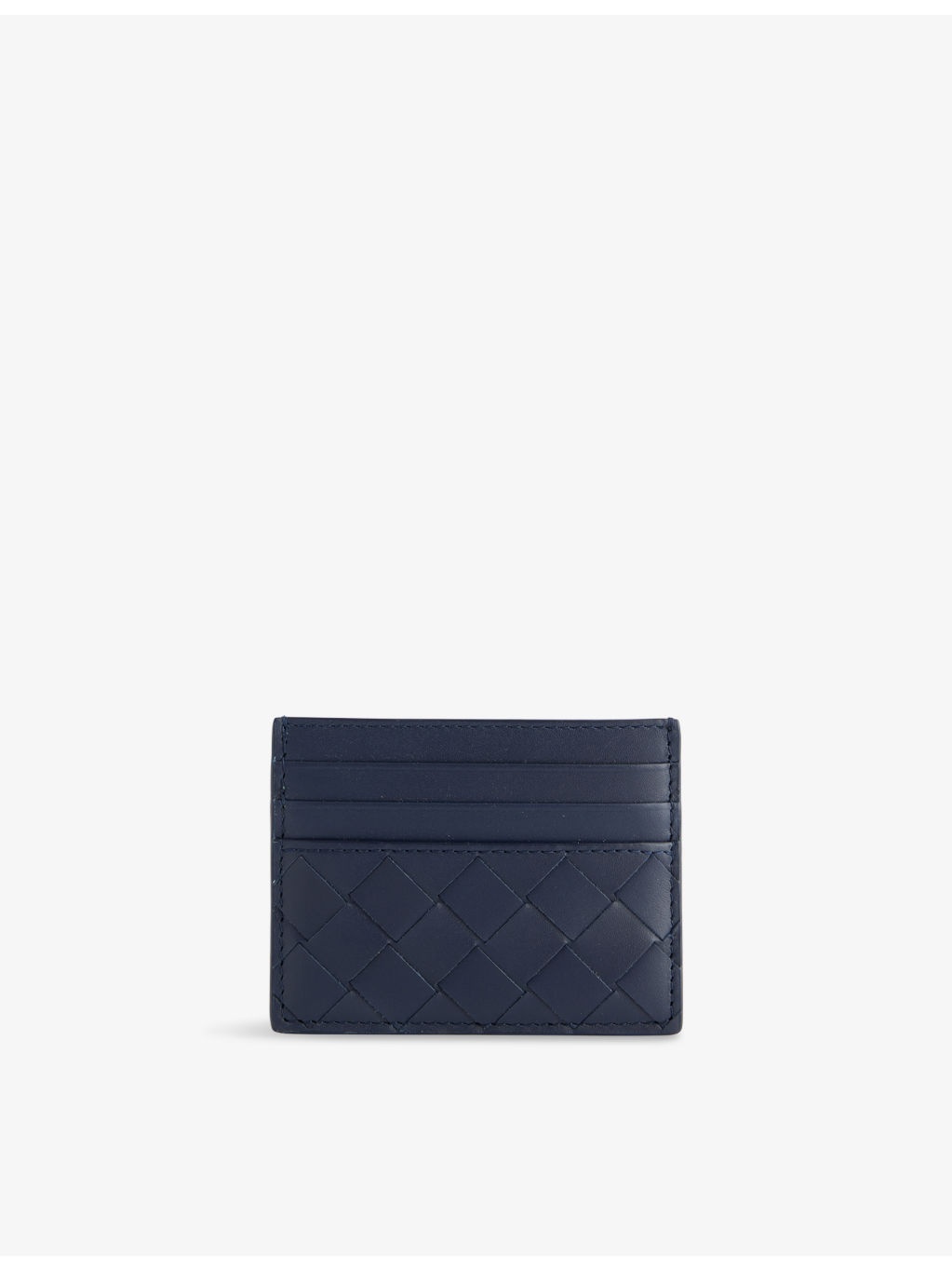 Intrecciato Dual-Tone Leather Card Holder - 1