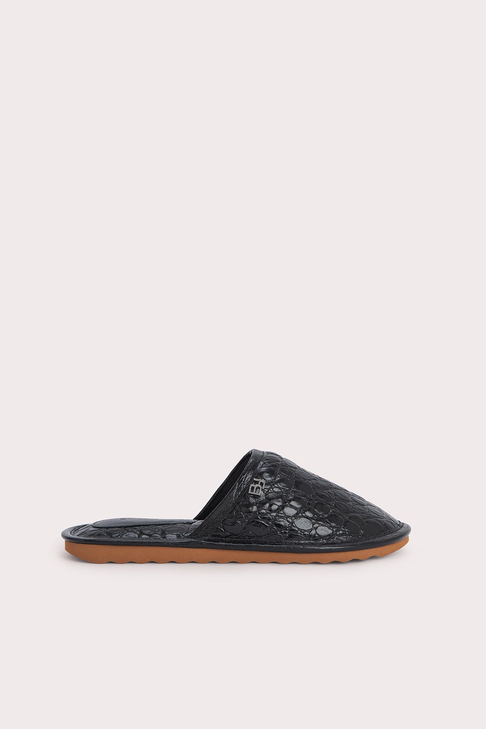 Larry Black Circular Croco Embossed Leather - 1