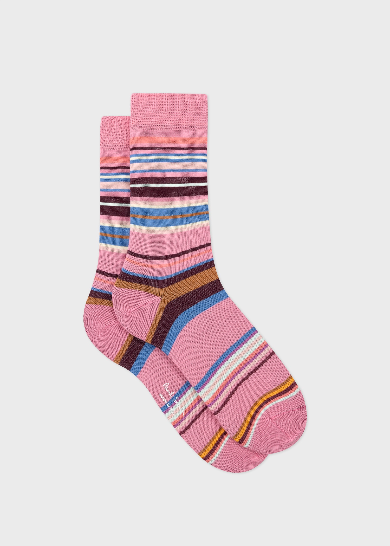 Women's Pink Multistripe Socks - 1