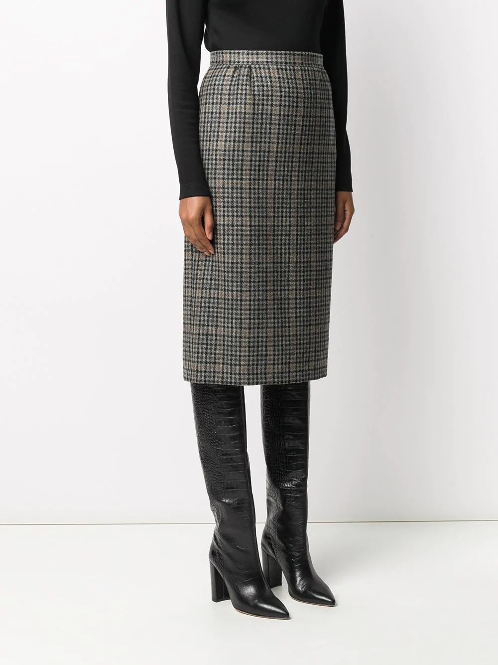 high waist check skirt - 3