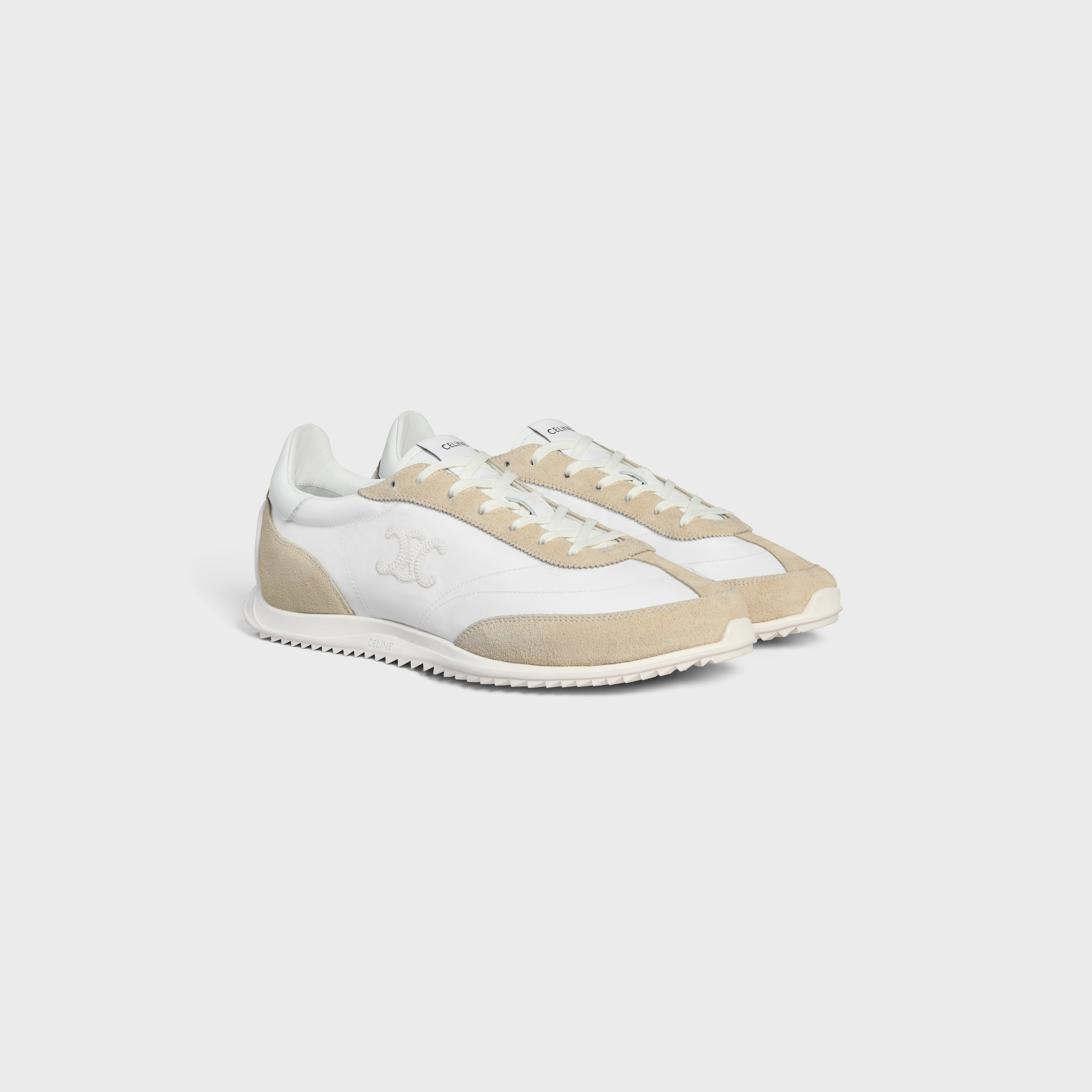 CELINE RACER LOW LACE-UP SNEAKER WITH TRIOMPHE IN NYLON, SUEDE CALFSKIN AND CALFSKIN - 2