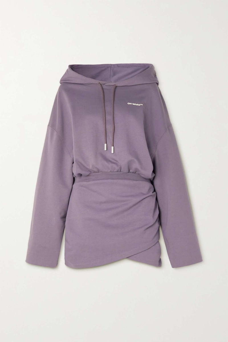 Hooded embroidered cotton-jersey mini dress 1
