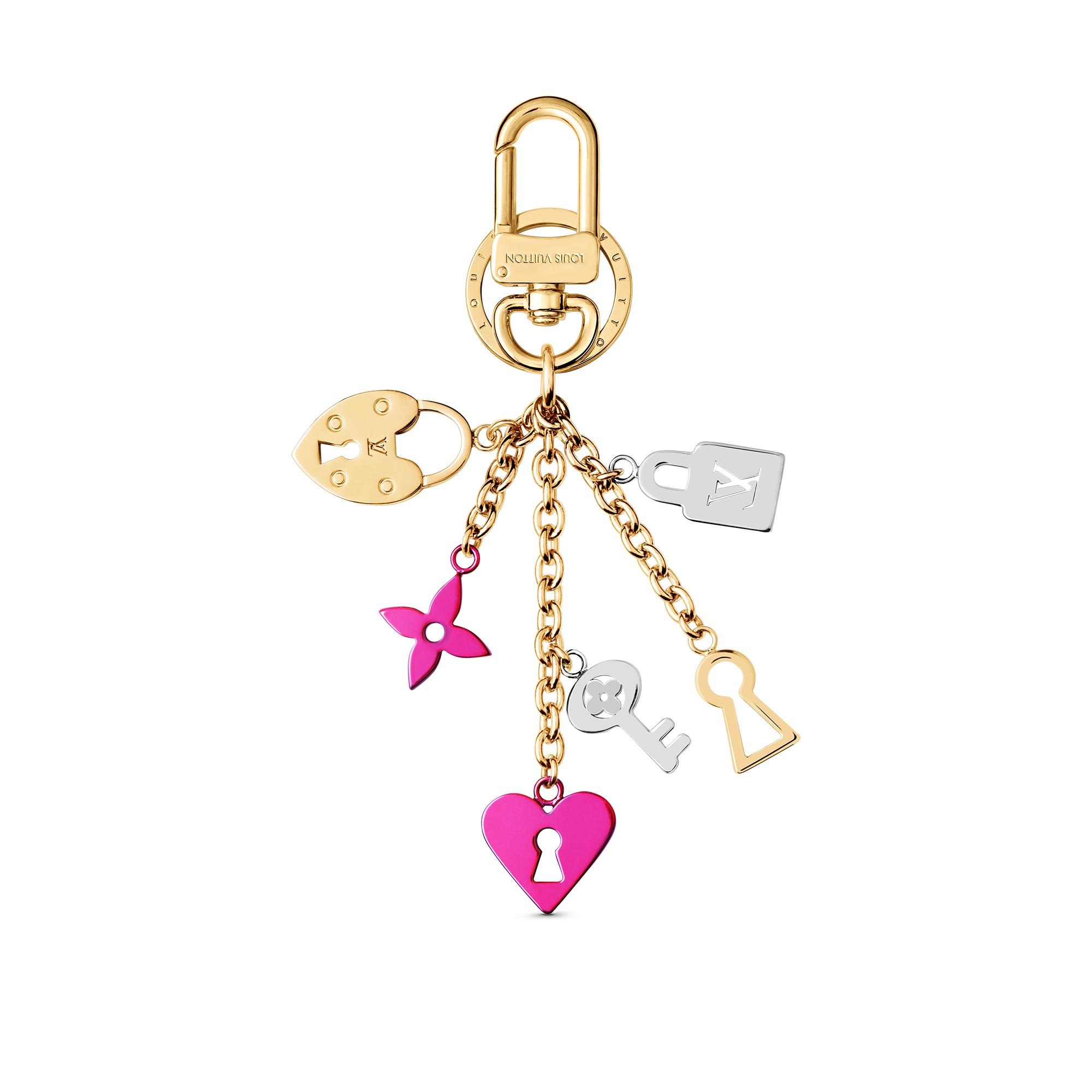 Love Lock Heart and Keys Bag Charm and Key Holder - 1