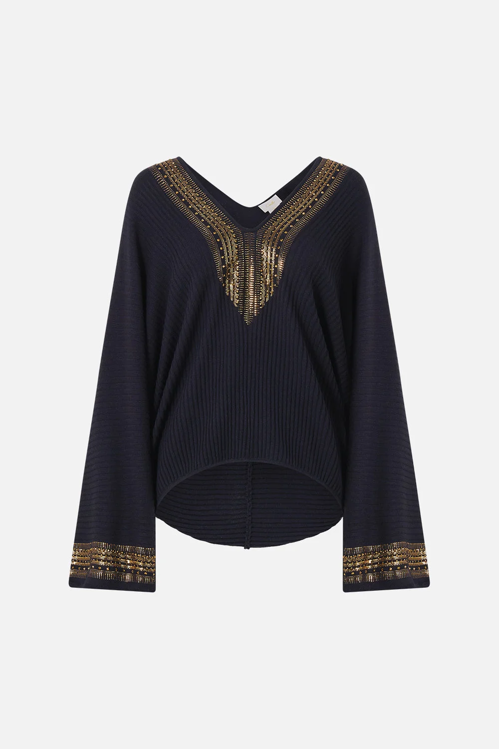 RELAXED V NECK KNIT TOP - 1