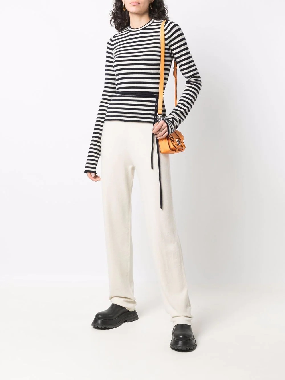 striped side-tie knit jumper - 3