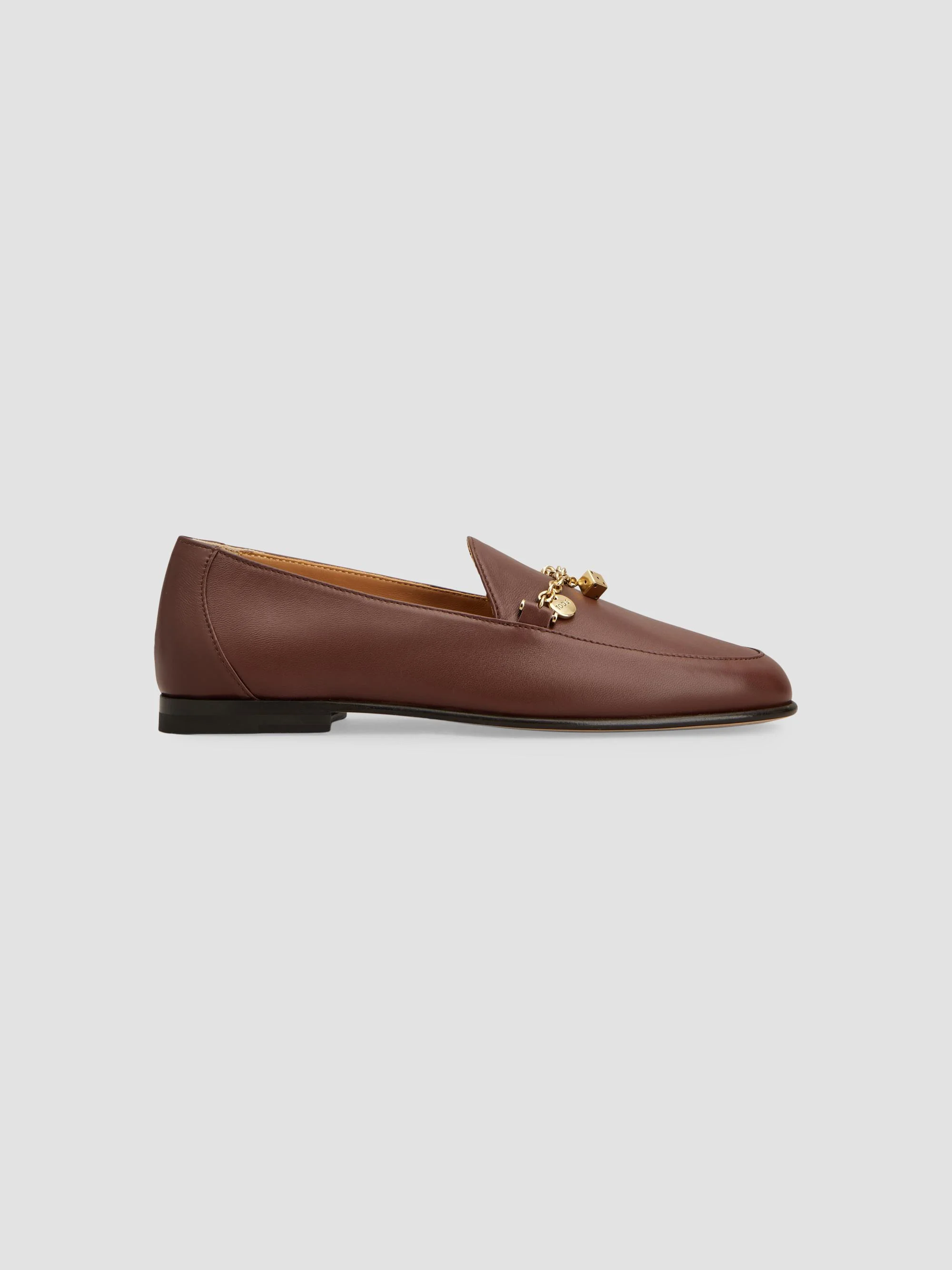 Women's Charm Leather Loafers - Mogano - 1