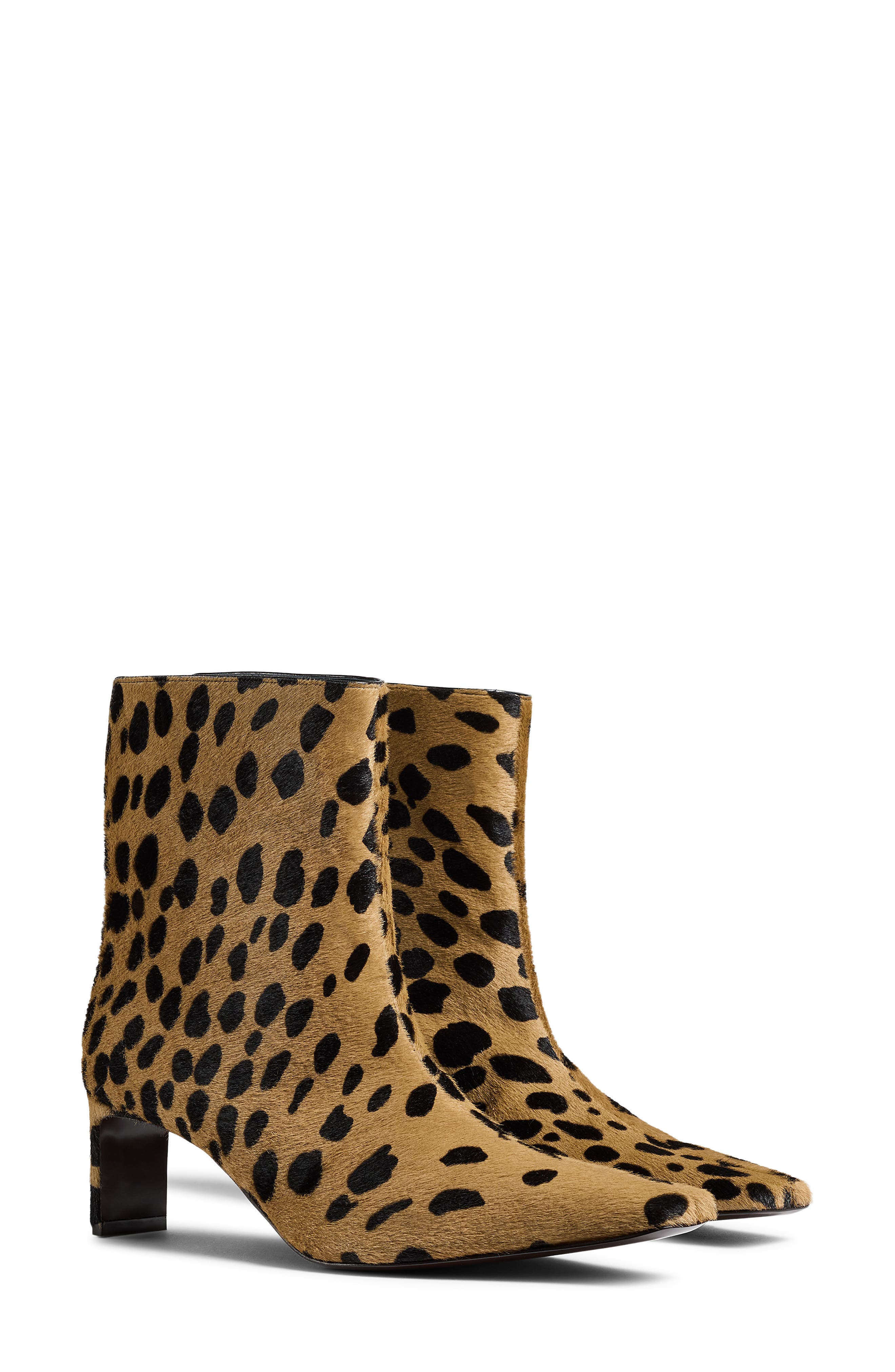 Khaite Ona Genuine Calf Hair Bootie in Camel /Black at Nordstrom - 1