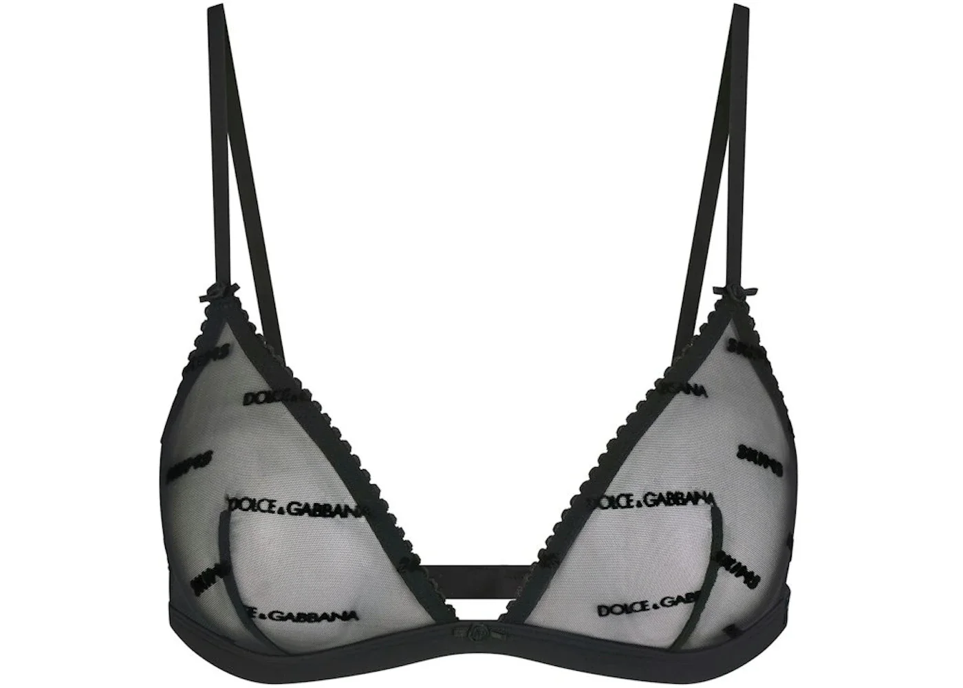 SKIMS x Dolce&Gabbana Ultra Fine Mesh Logo Triangle Bralette Onyx - 1