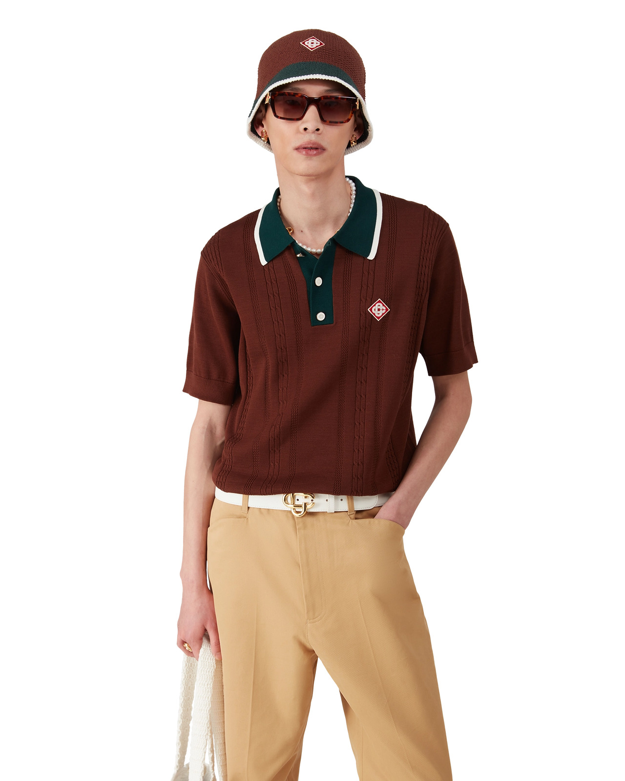 Cable Knit Oversized Polo Shirt | Casablanca Paris - 3