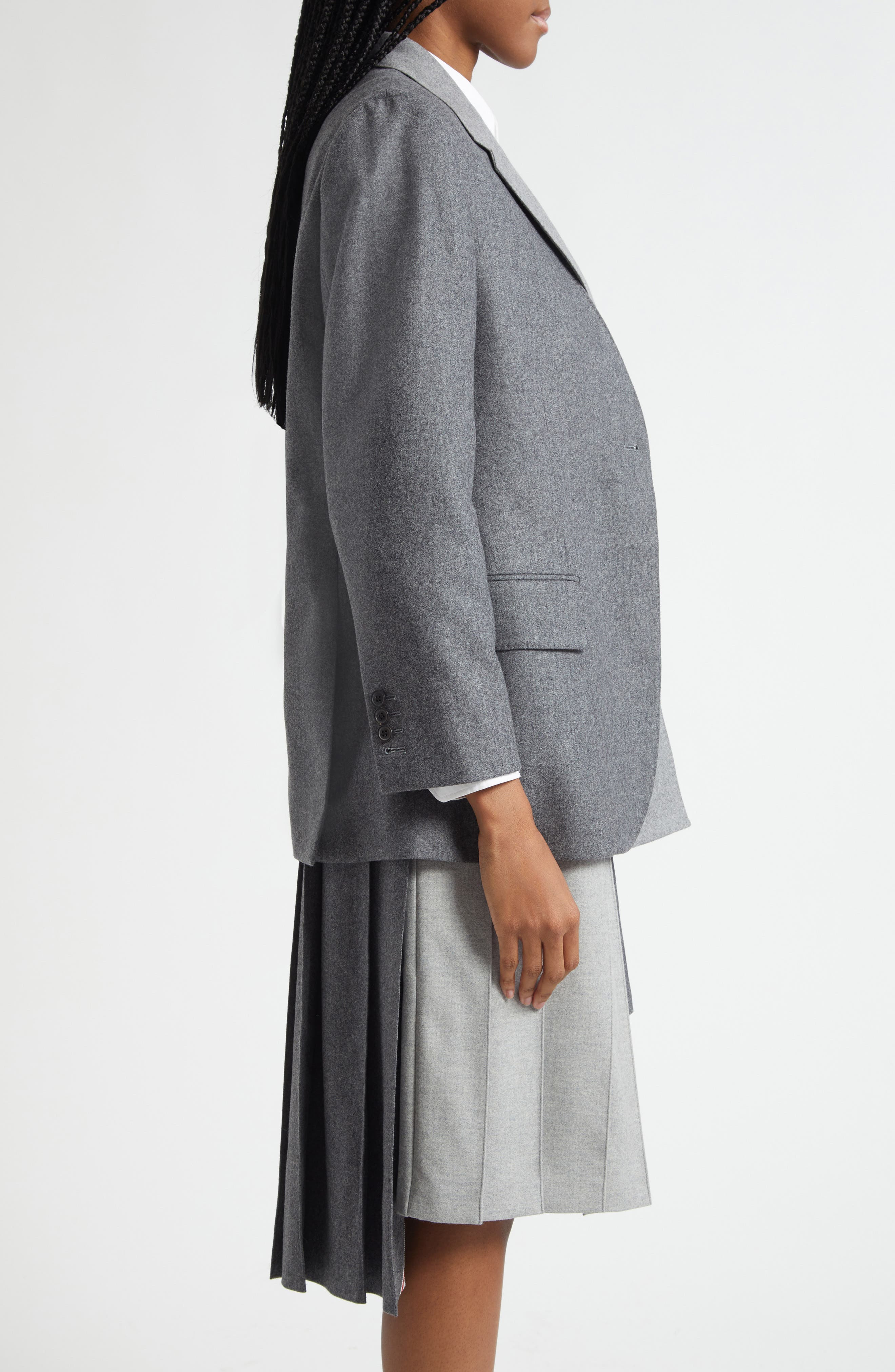 Thom Browne 4-Bar 2-in-1 Wool & Cashmere Sport Coat in Medium Grey at Nordstrom - 5