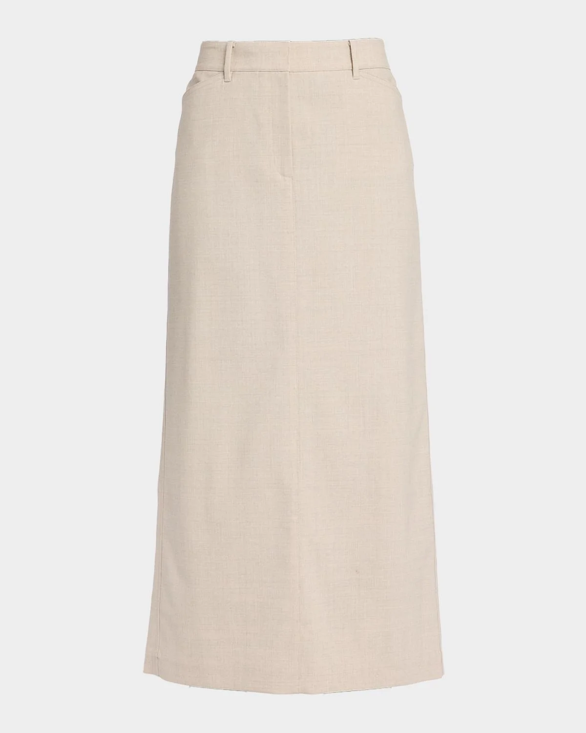 Stretch Wool Column Trouser Midi Skirt - 1