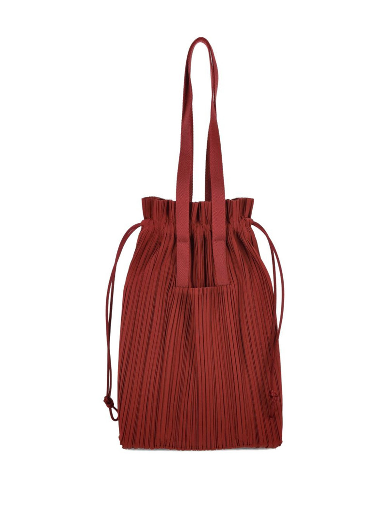 Pleats Please Issey Miyake pleated drawstring tote bag outlook