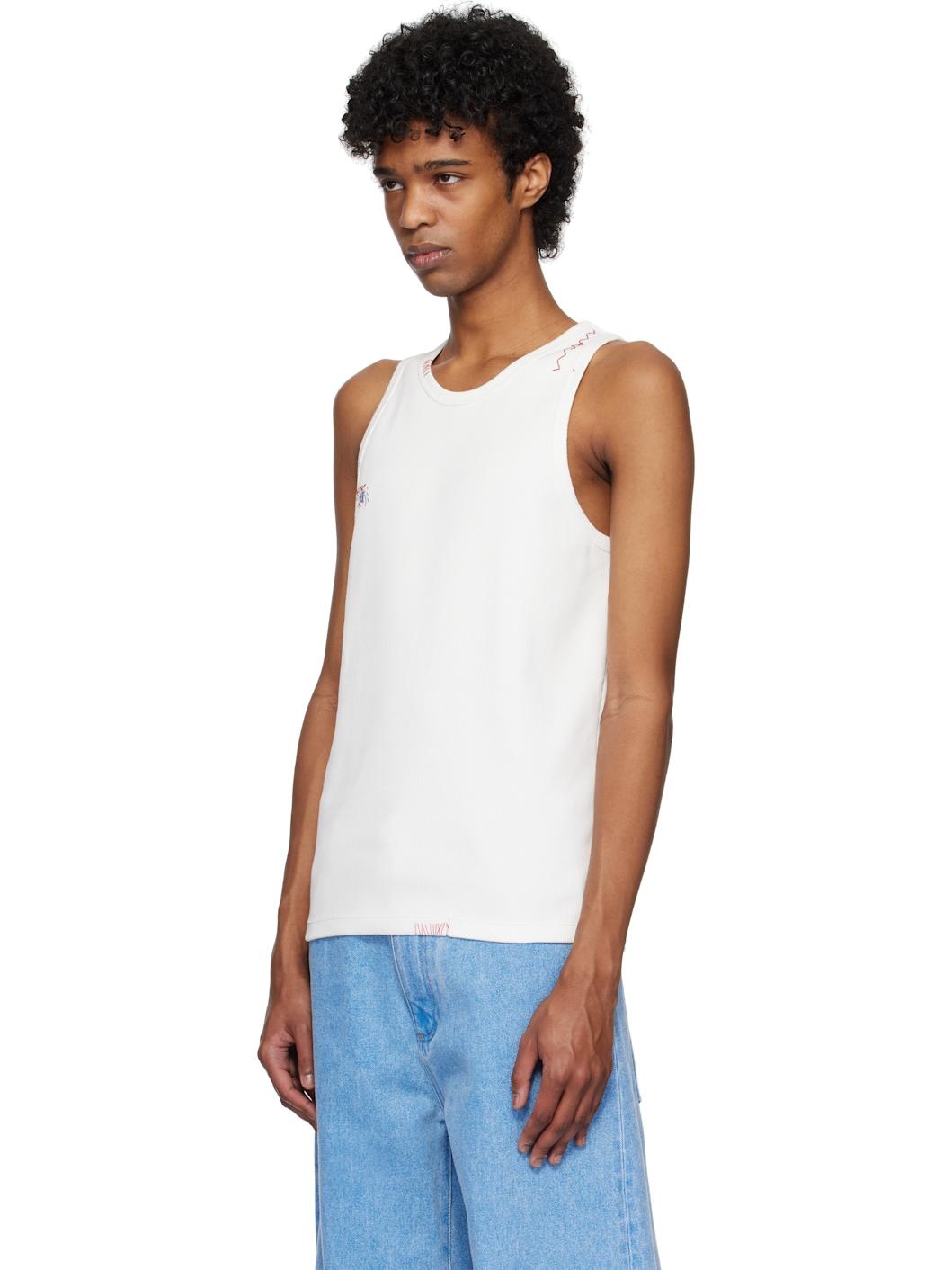White Fitted Tank Top - 4