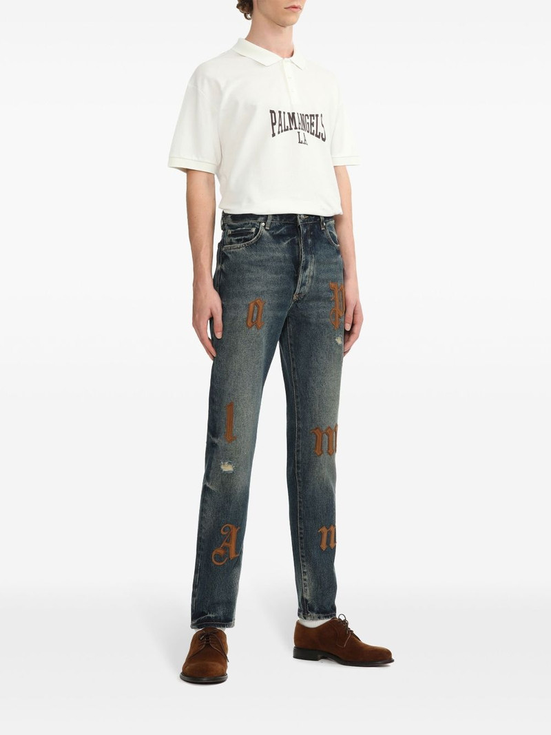 Palm Angels logo print polo shirts outlook