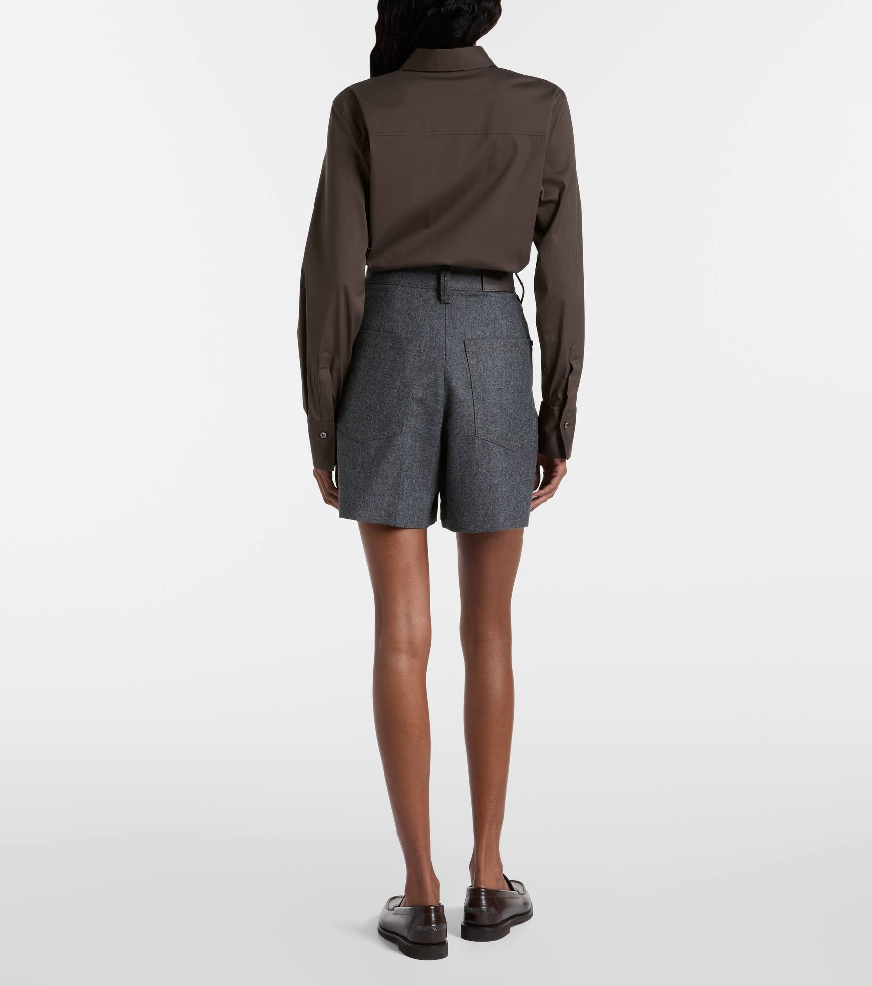 High-rise virgin wool shorts - 3