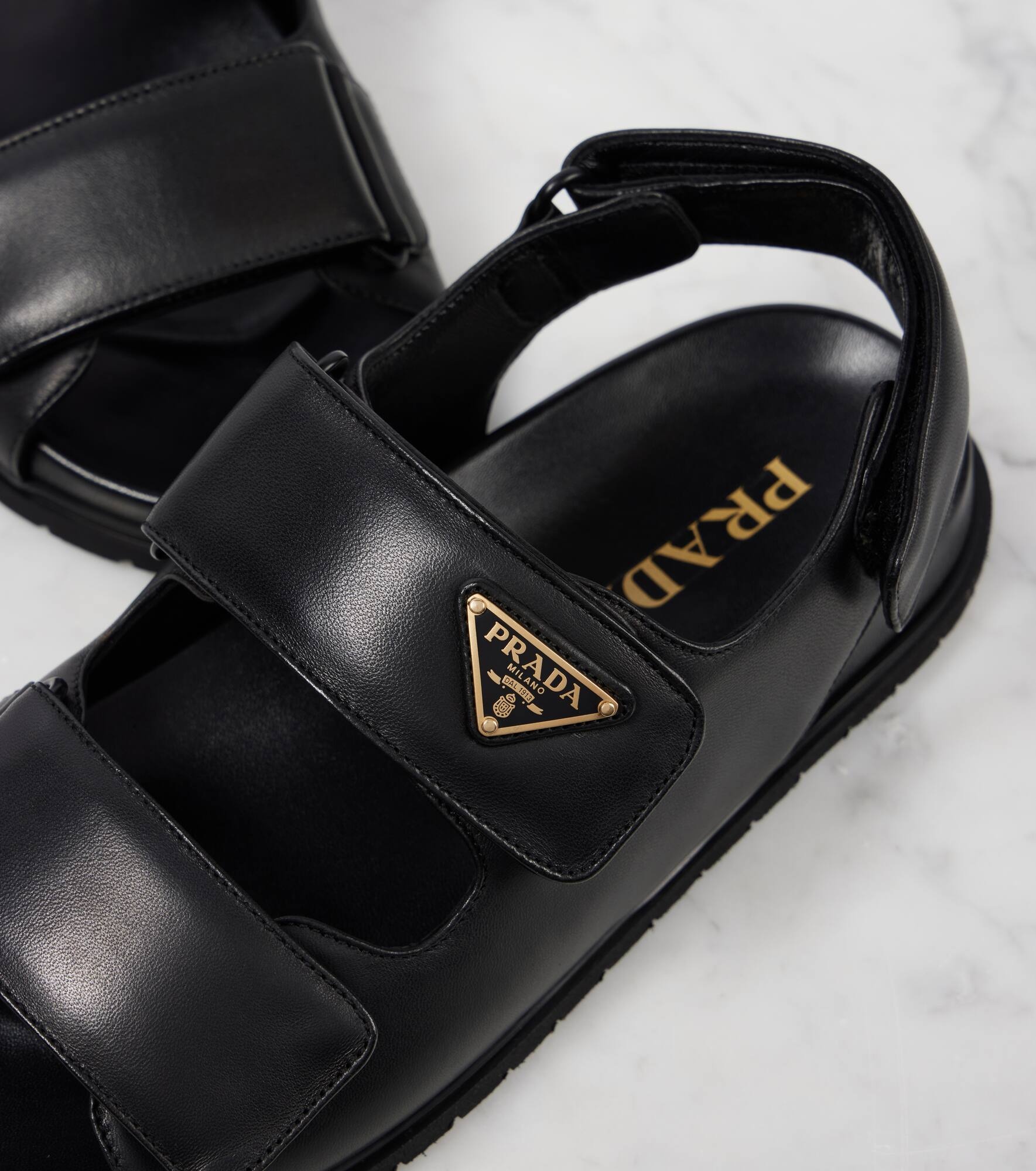 Logo leather sandals - 5