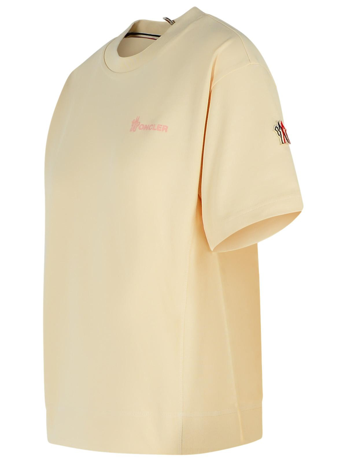 Moncler Grenoble Cream Cotton T-Shirt Women - 2