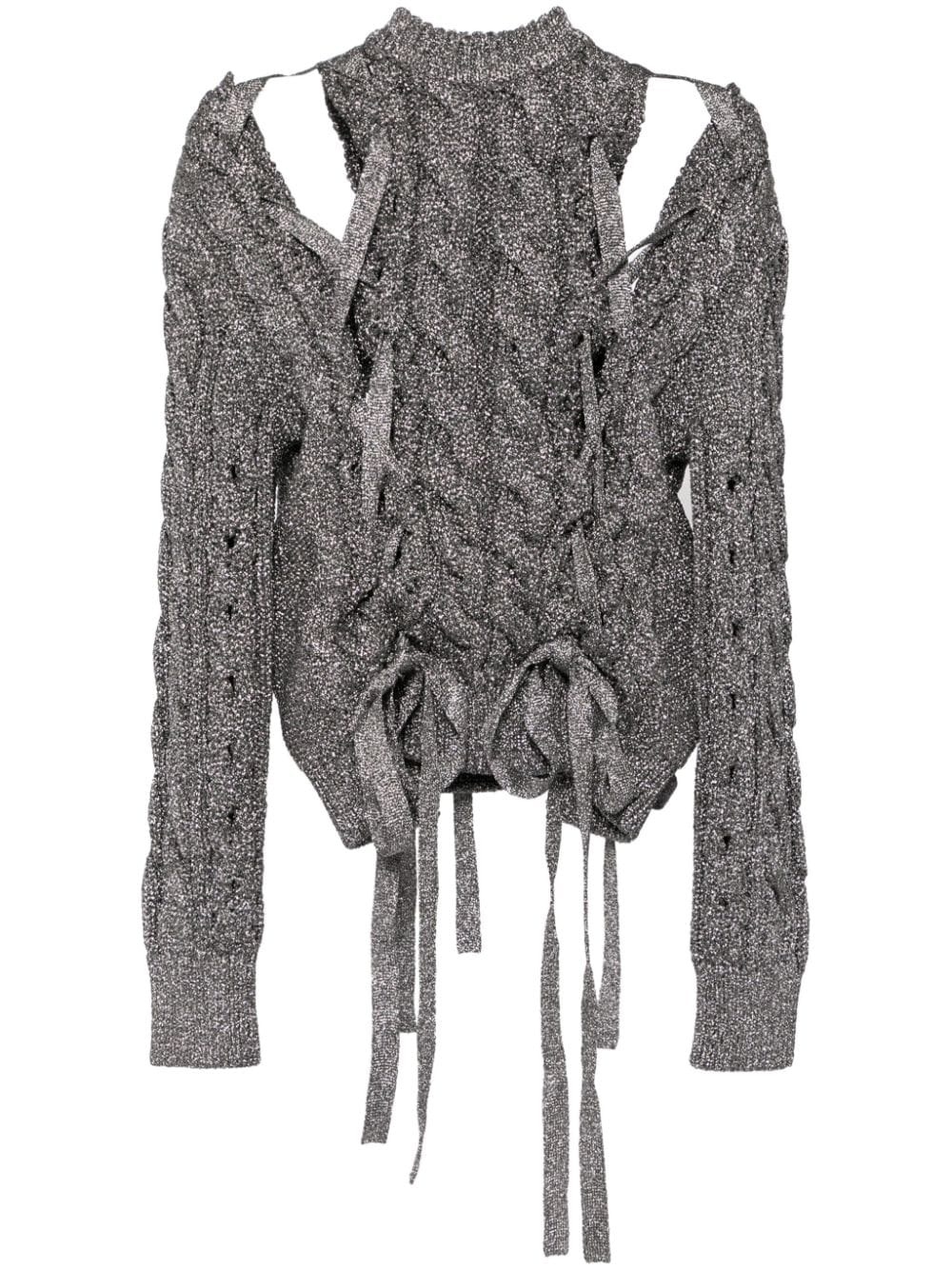 ribbon-tied metal jumper - 1