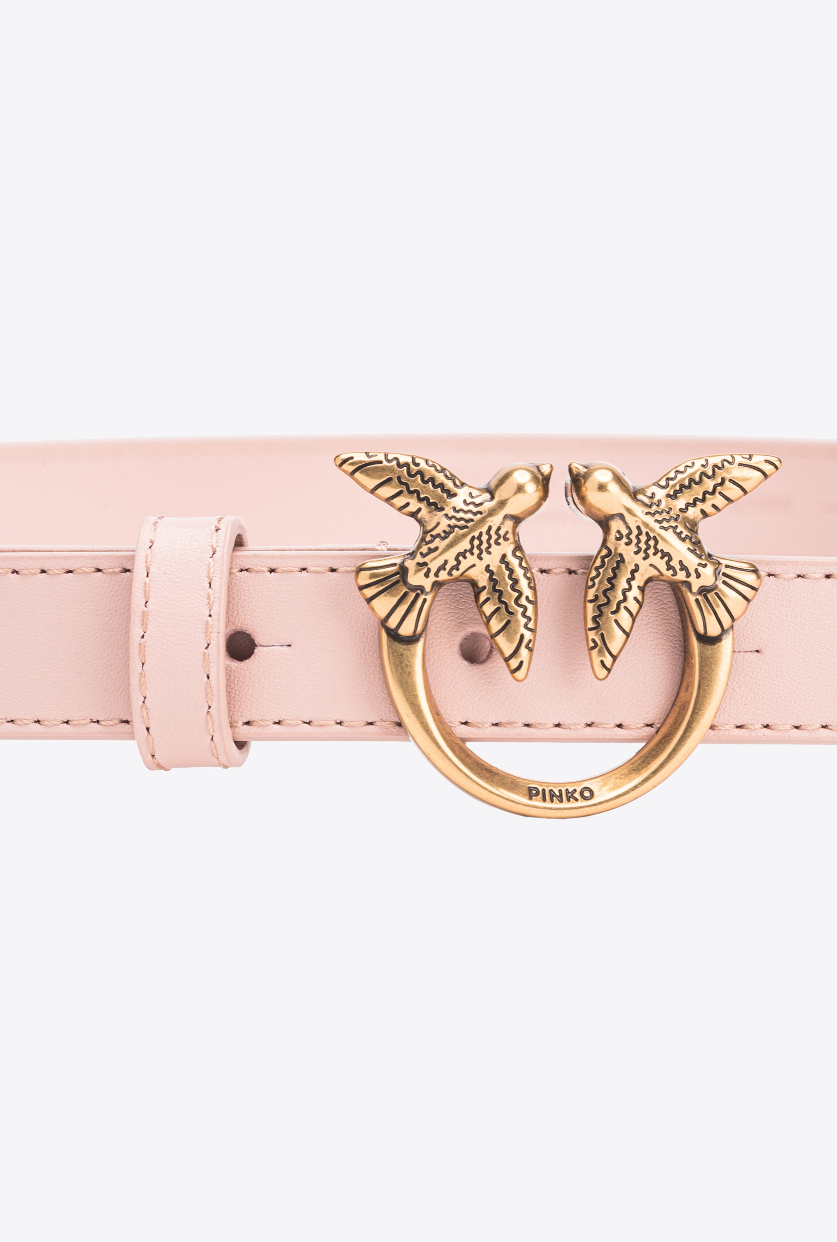 LOVE BIRDS THIN LEATHER BELT 2CM - 2