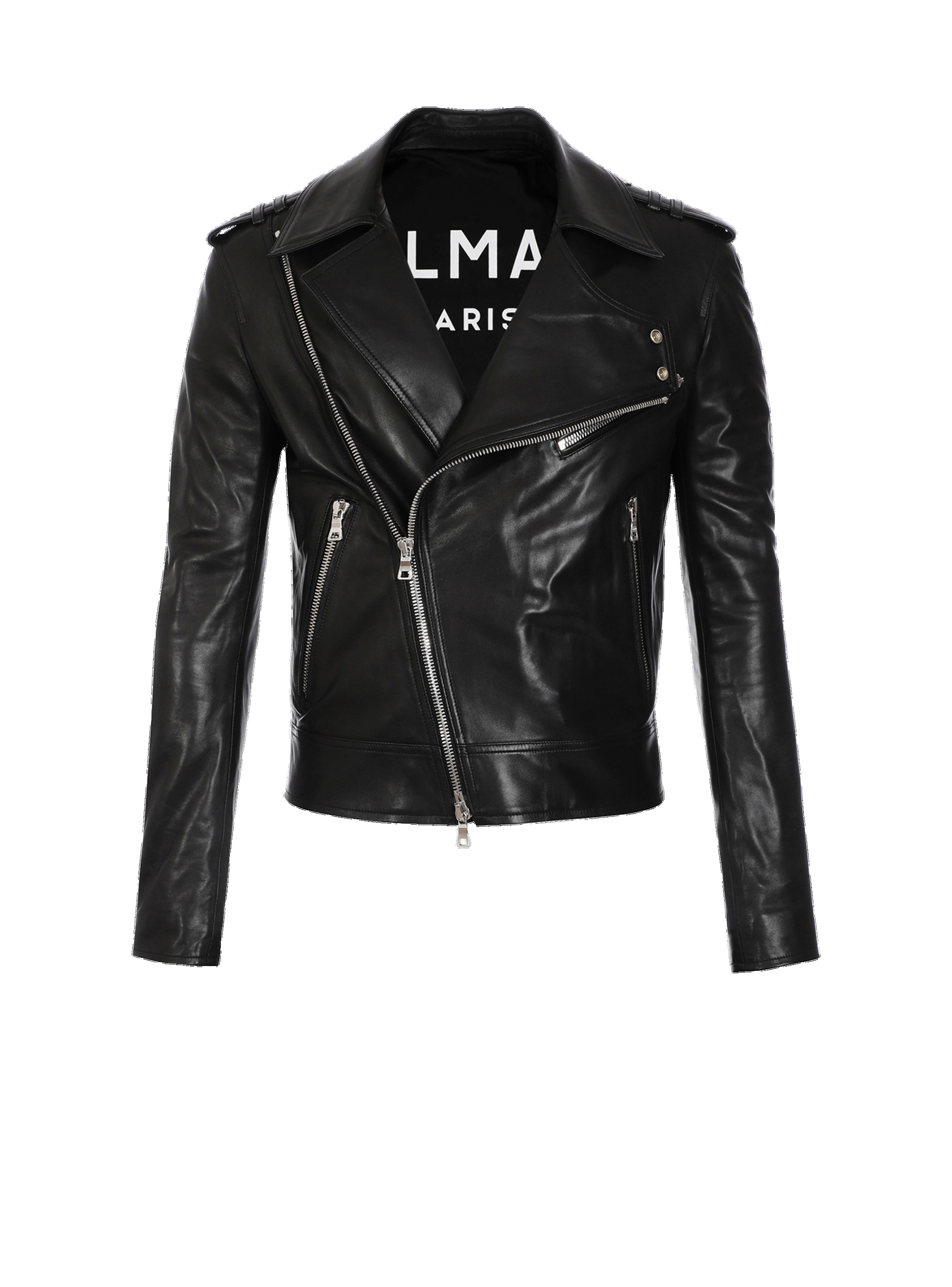 Leather biker jacket - 1