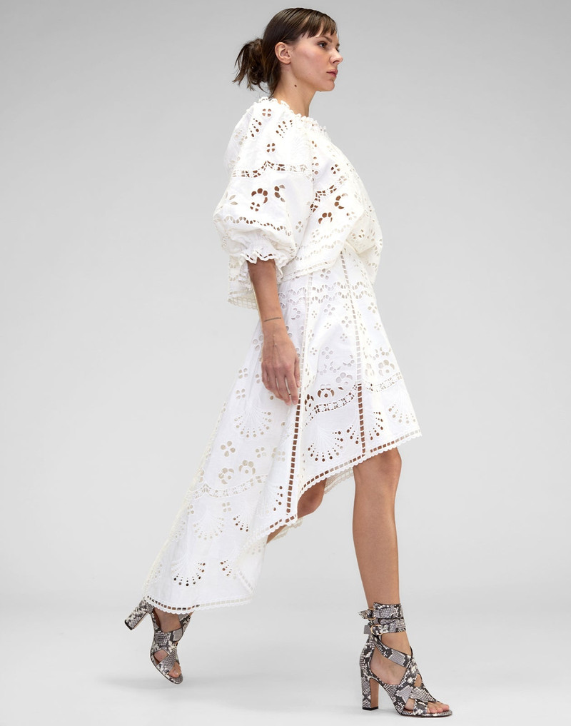 CYNTHIA ROWLEY Eva Embroidered High Low Skirt outlook
