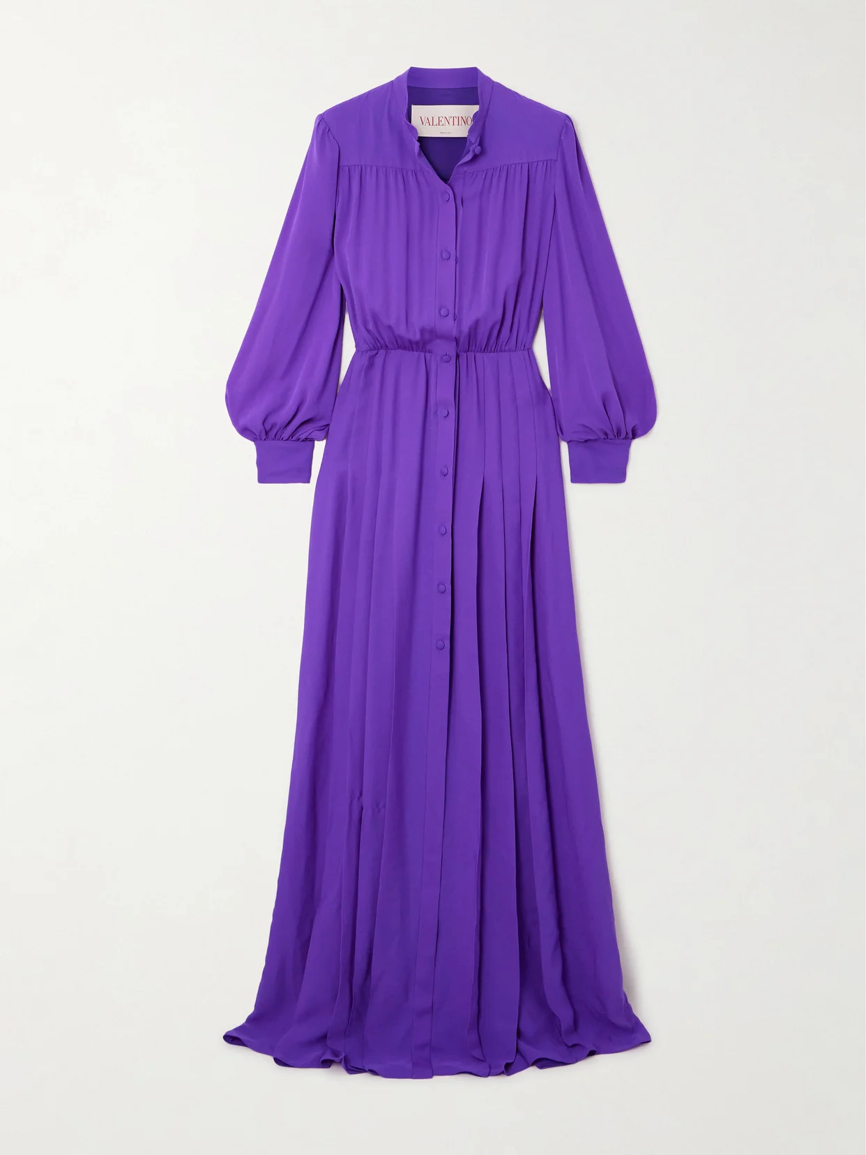 Gathered Pleated Silk-georgette Gown - 1
