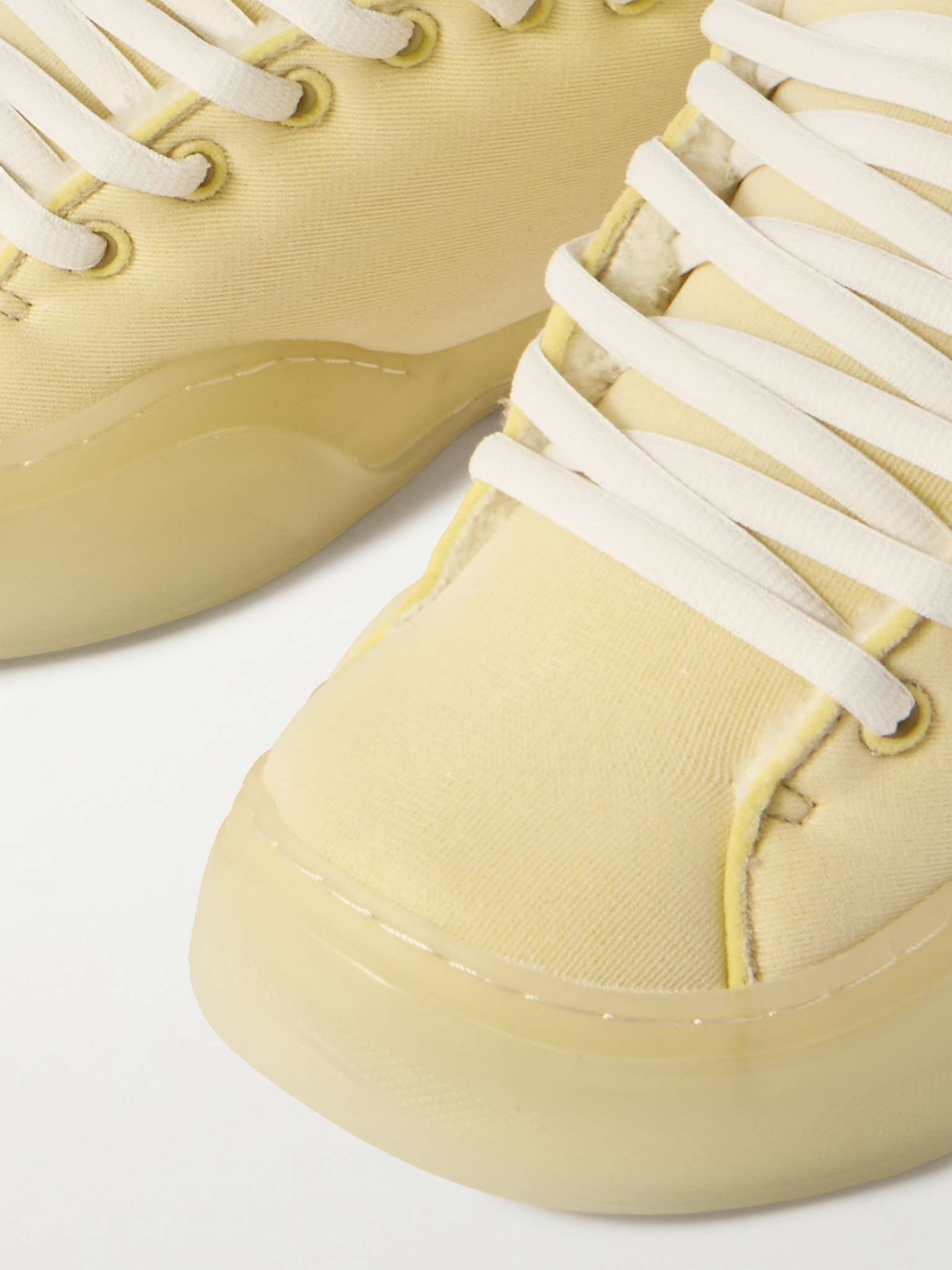 Vamp Faux Shearling-Lined Jersey Sneakers - 6