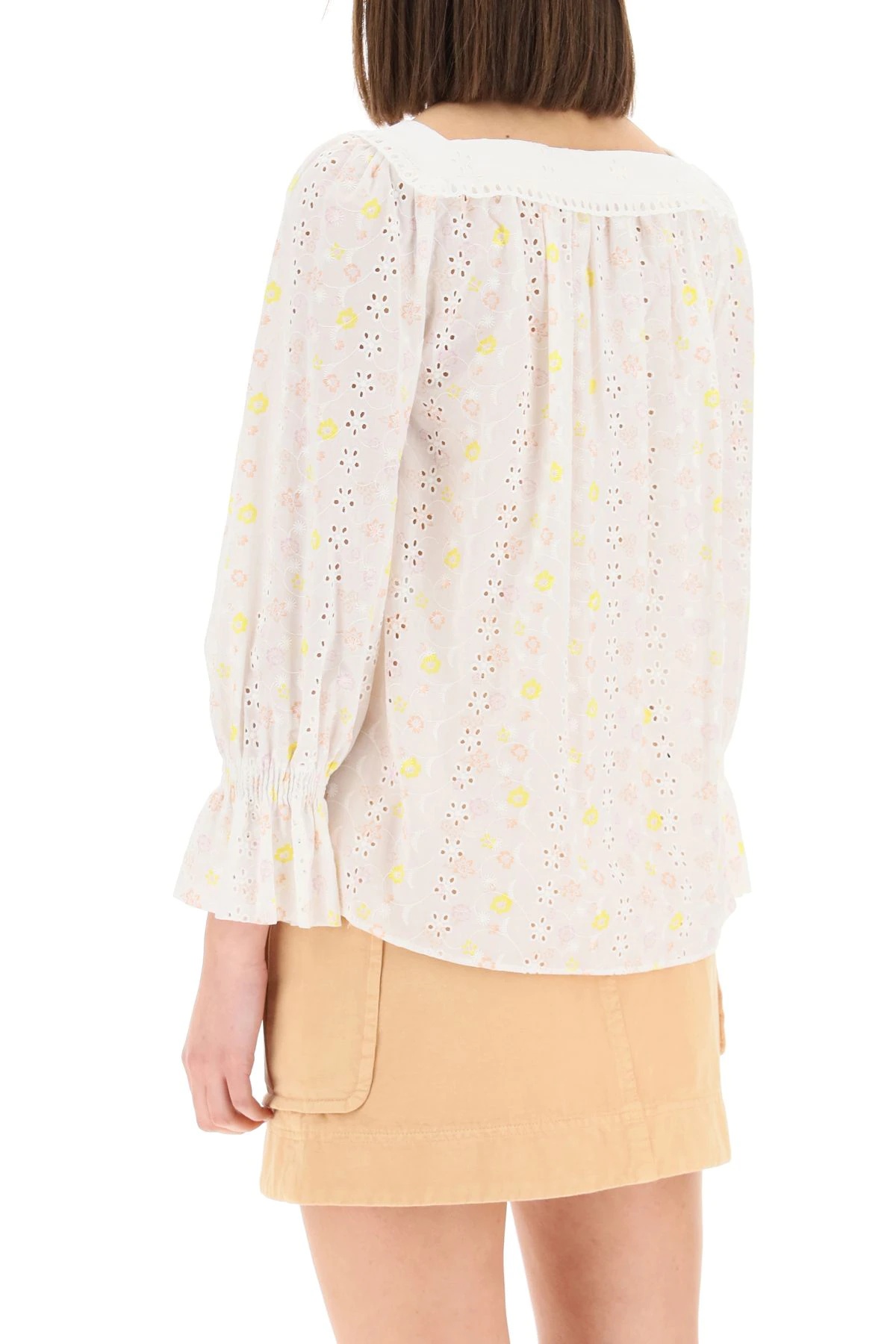 EMBROIDERED COTTON VOILE BLOUSE - 4