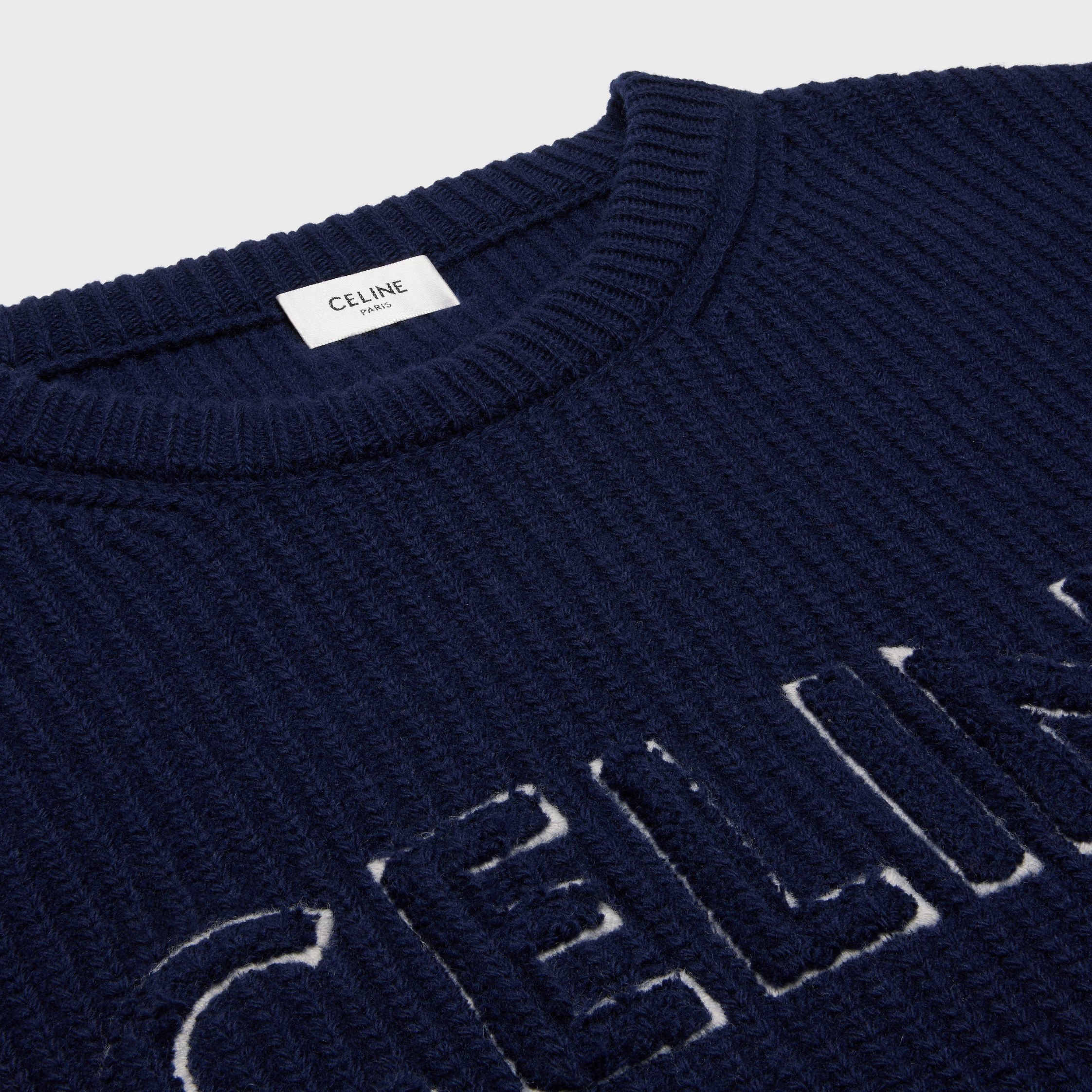 celine oversized crew neck sweater in wool - 3