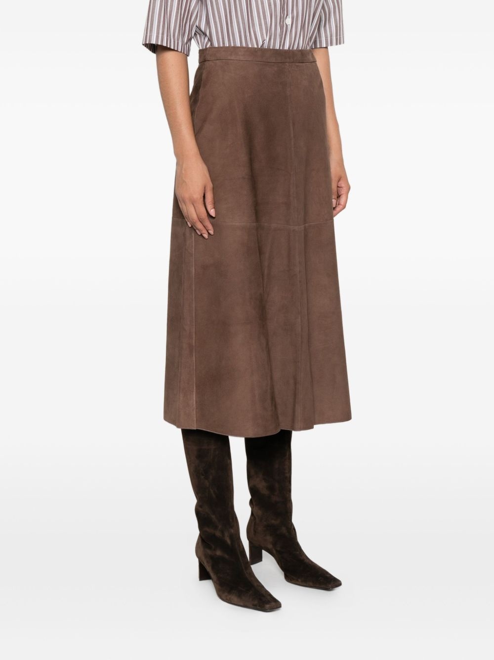 A-line suede midi skirt - 3
