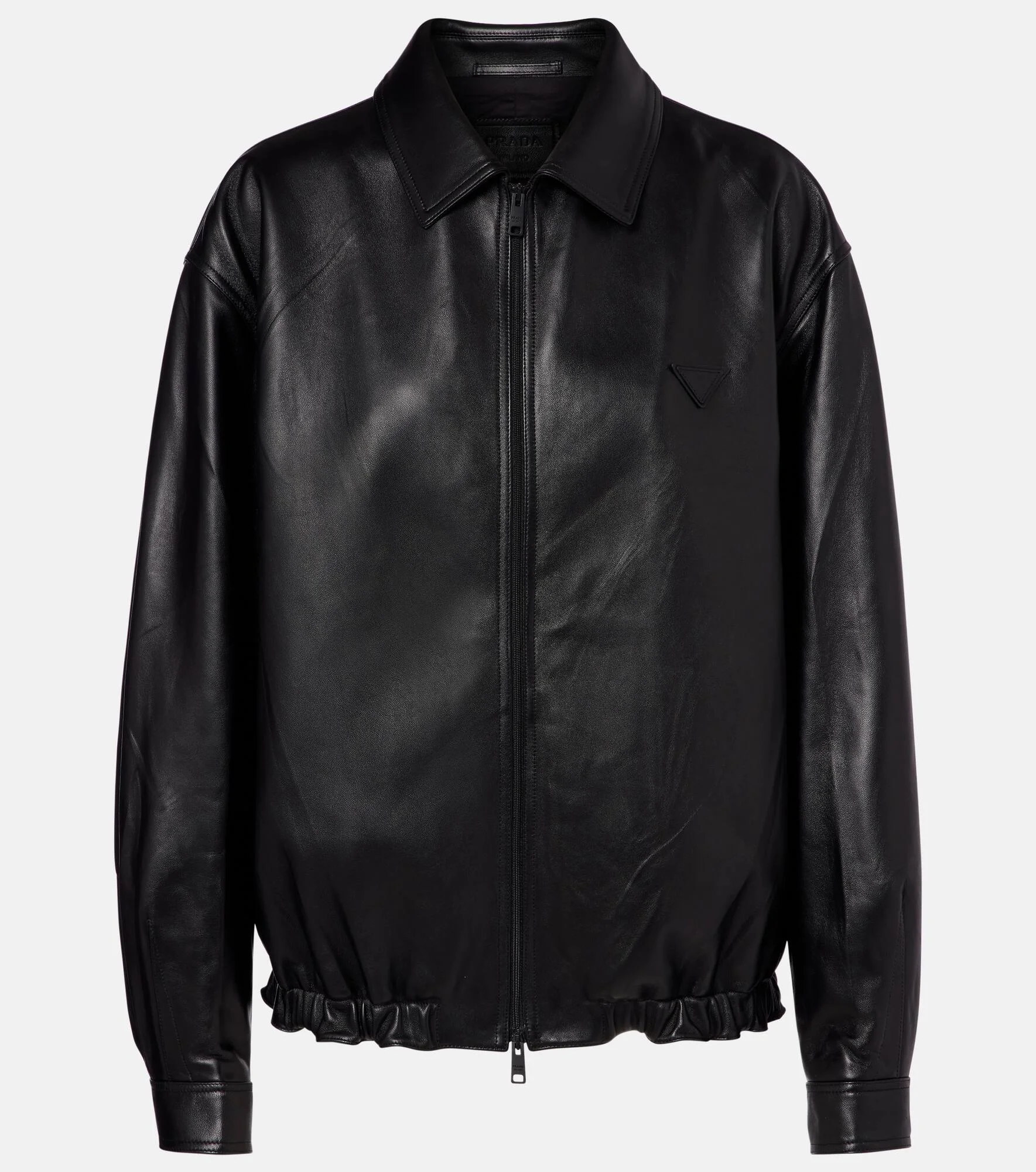 Leather blouson jacket - 1