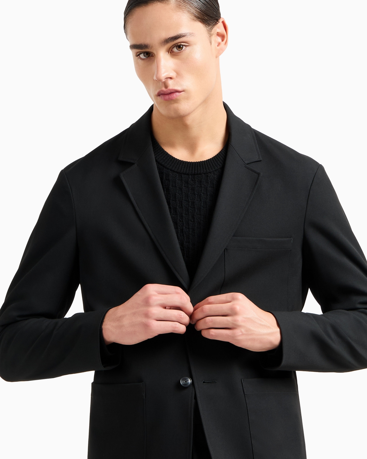 Single-breasted jacket in compact fabric with a wool finish - 5
