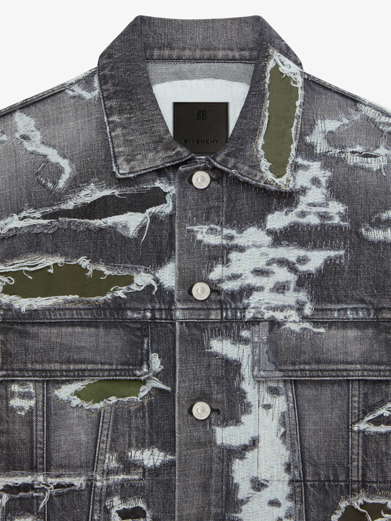 JACKET IN DESTROYED DENIM AND MOLESKIN 5