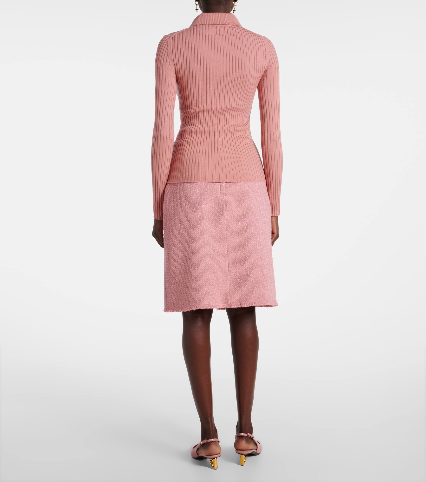 Ribbed-knit wool-blend polo sweater - 3