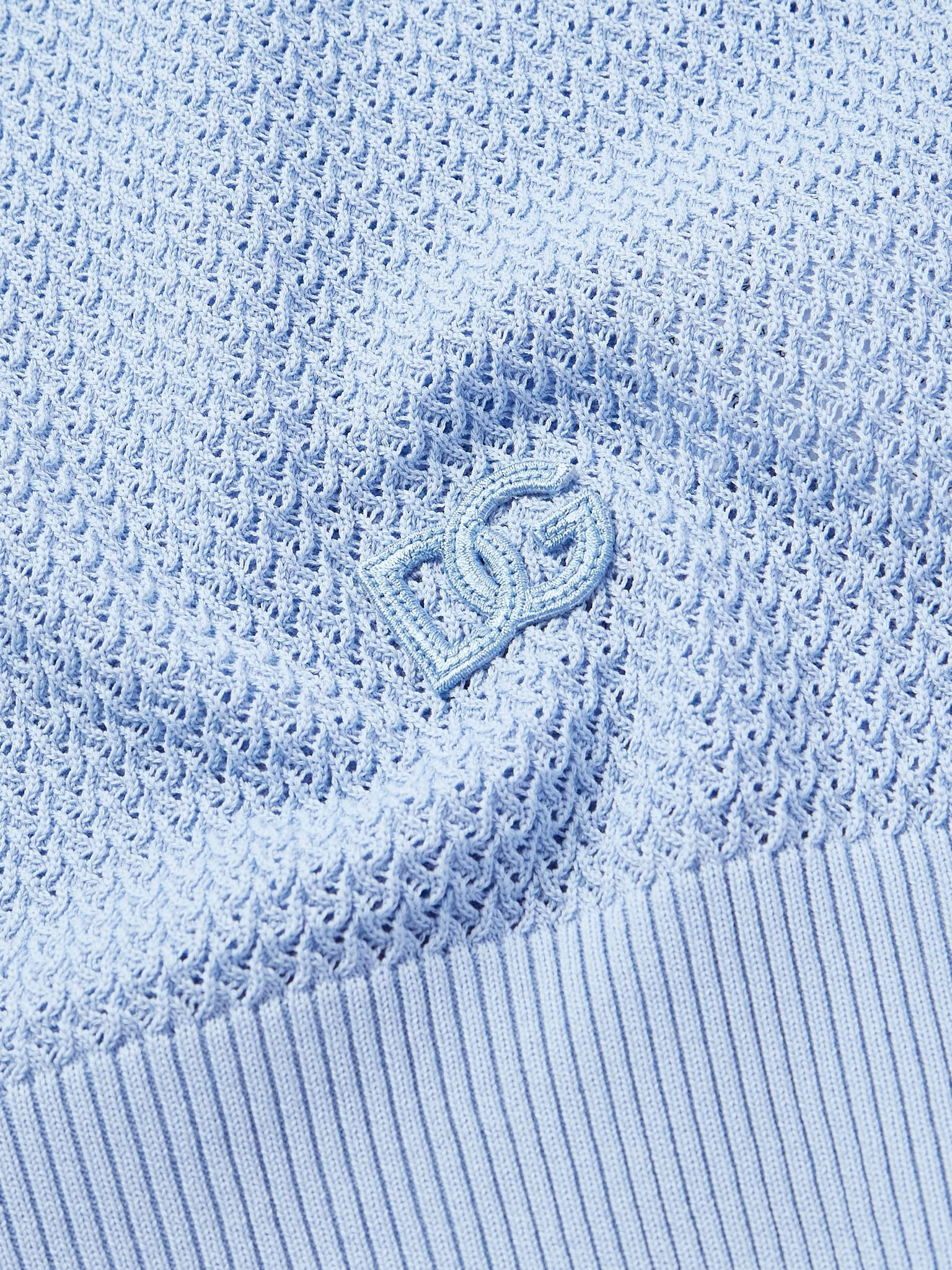 Slim-Fit Logo-Embroidered Cotton Polo Shirt Blue - 4