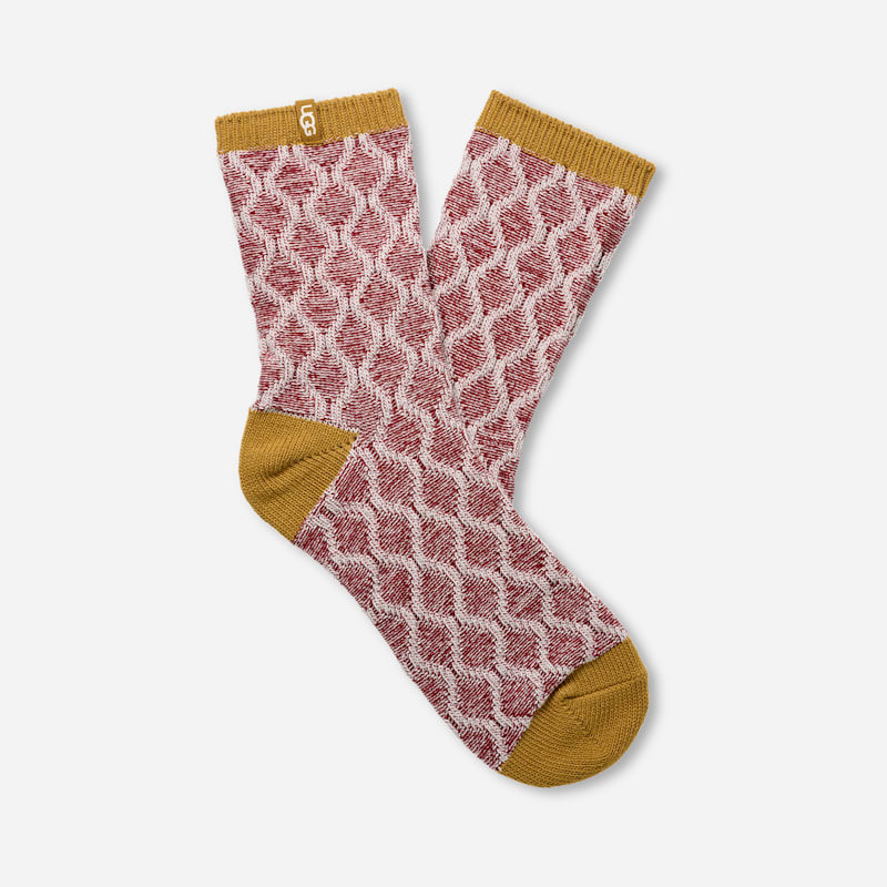 ® Men's Elliot Sock Cotton Blend in Biking Red/Ochre Green 1