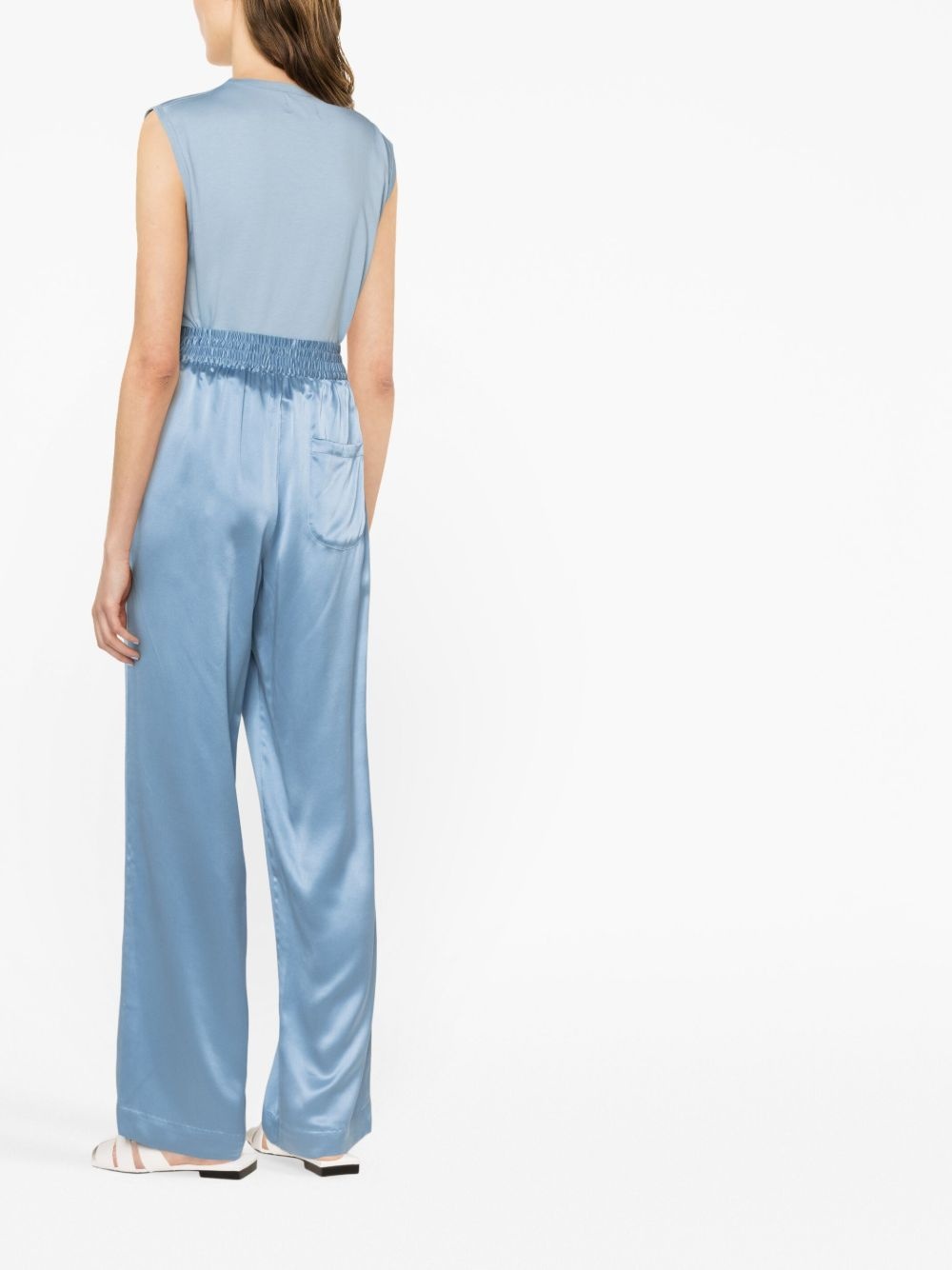 high-waisted silk pants - 4