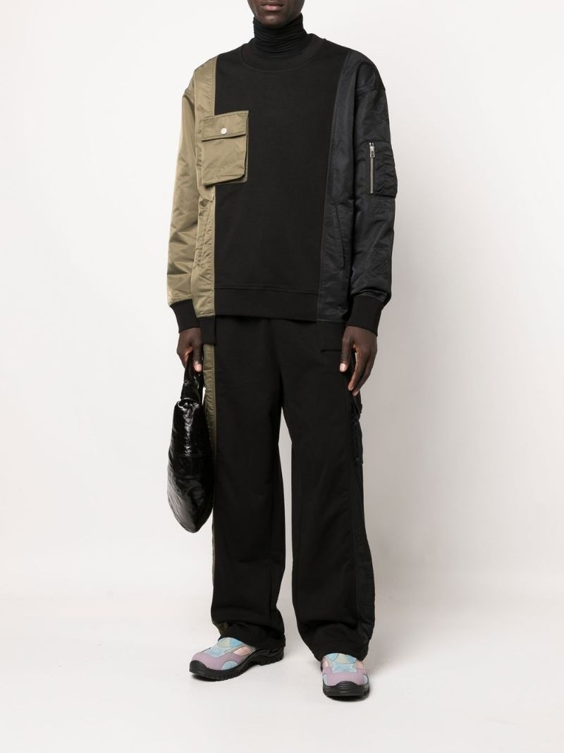 FENG CHEN WANG contrast straight-leg cargo trousers outlook